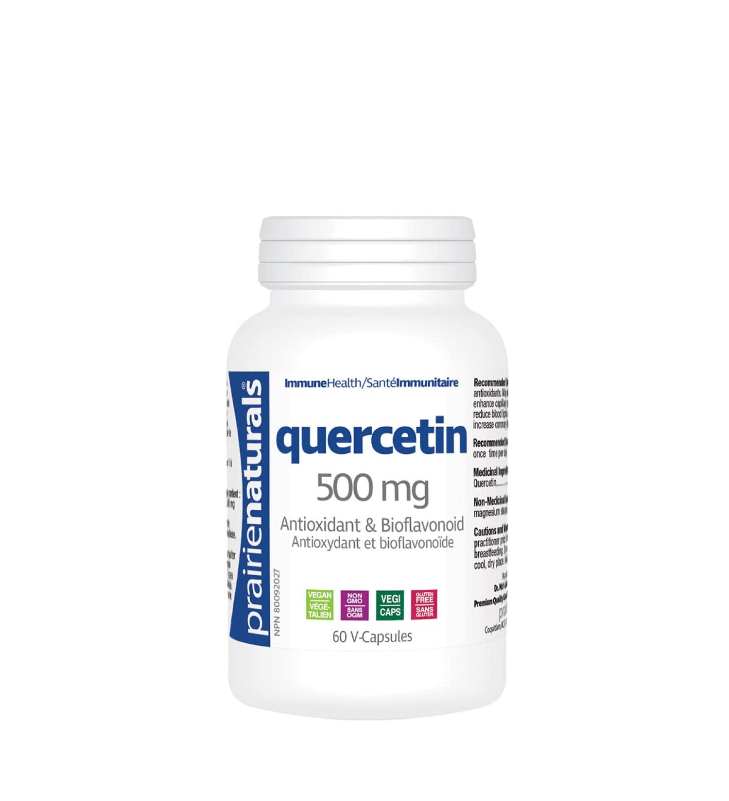 Prairie Naturals Quercetin 500mg Antioxidant & Bioflavonoid Capsule - 60 Count 60 count (Pack of 1)