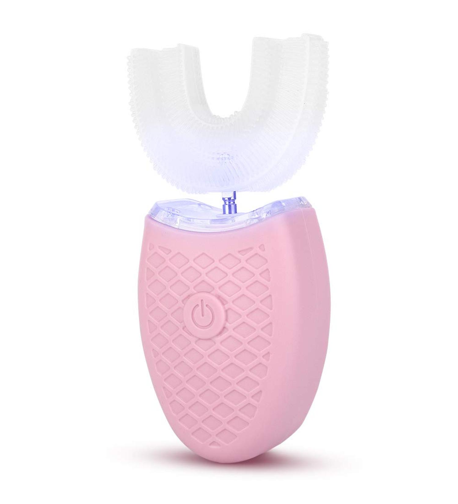 GOTOTOP Electric Toothbrush - U-Shape Head 4 Cleaning Modes IPX7 Waterproof Pink - Ultimate Vibration Cleaning & Cold Light Technology - Buy Online on GoSupps.com