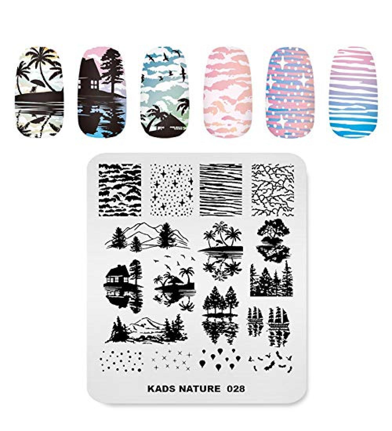 KADS Nail Stamping Plate - Coconut Tree Nature Image Design for DIY Nail Art (NA028) - Buy Online on GoSupps.com