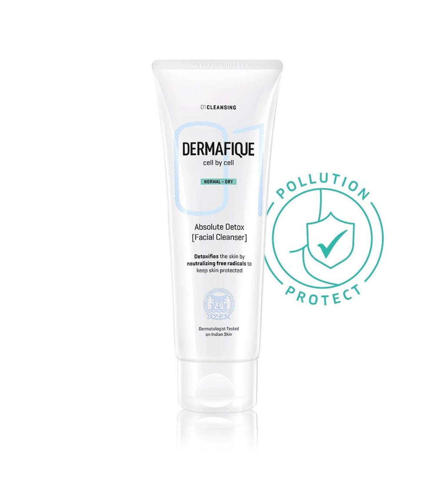 Derma.fique Absolute Detox Facial Cleanser 100ml | Enriched with Bio-Active Cellulose Beads & Vitamin E | International Shipping Available - Buy Online on GoSupps.com