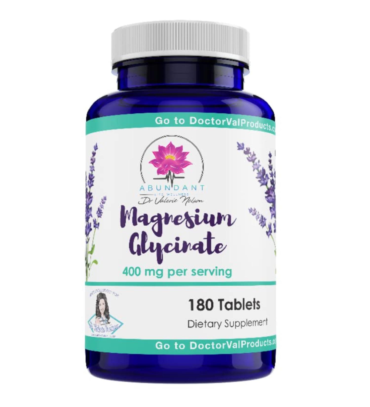 Dr. Valerie Nelson Magnesium Glycinate 400mg | 180 Tablets - Best Price - Promotes Heart, Nerve, & Muscle Health | Highly Absorbable - Buy Online on GoSupps.com