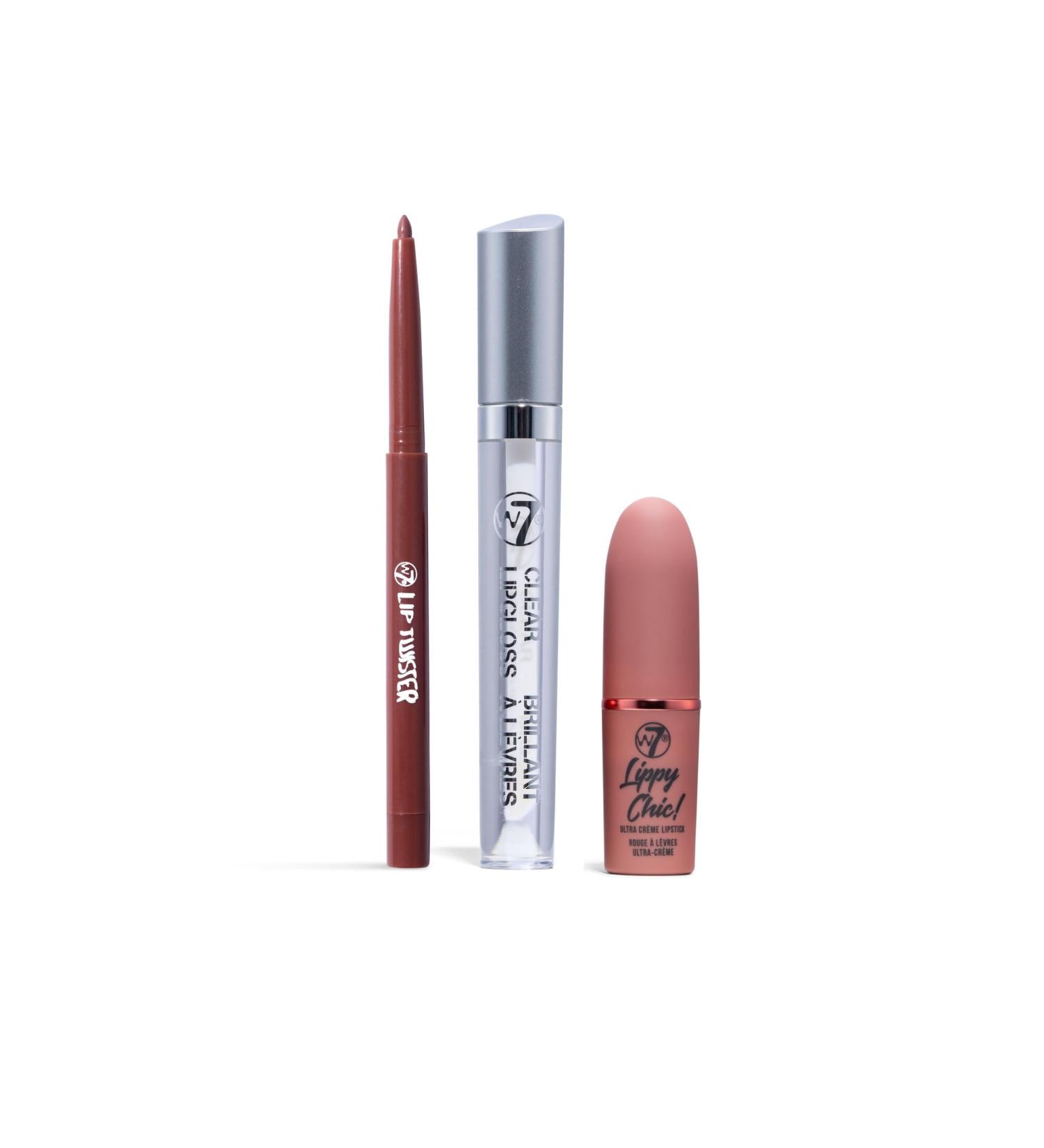 W7 Lippy Essentials - 3 Piece Lip Set | Lipstick Lip Liner & Gloss in Nude - International Shipping Available - Buy Online on GoSupps.com