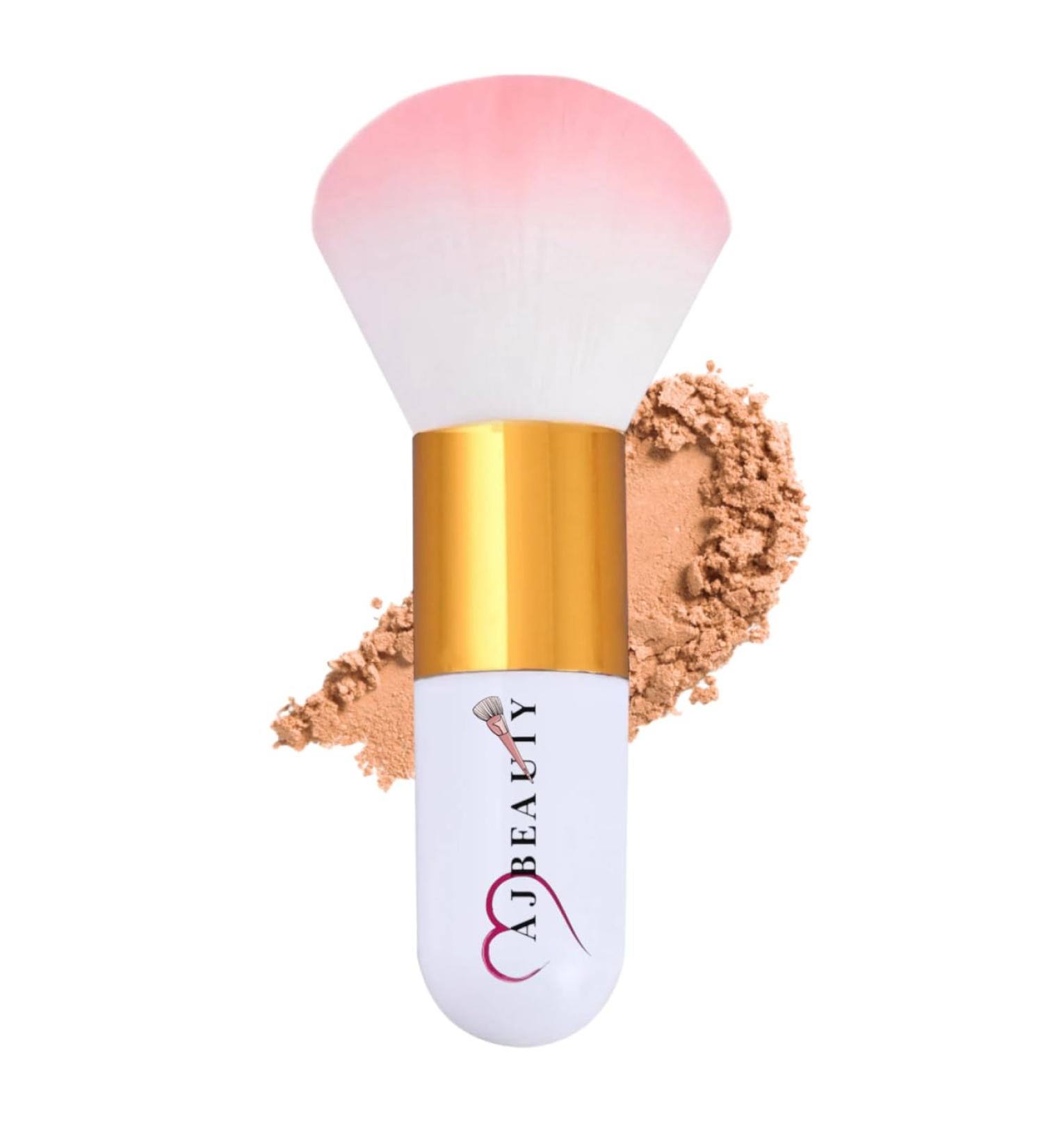 Buy Fluffy Kabuki Powder Makeup Brush - Large Soft Face Foundation & Blush Brush White+Pink 104 - Perfect for Blending Makeup Internationally - Buy Online on GoSupps.com