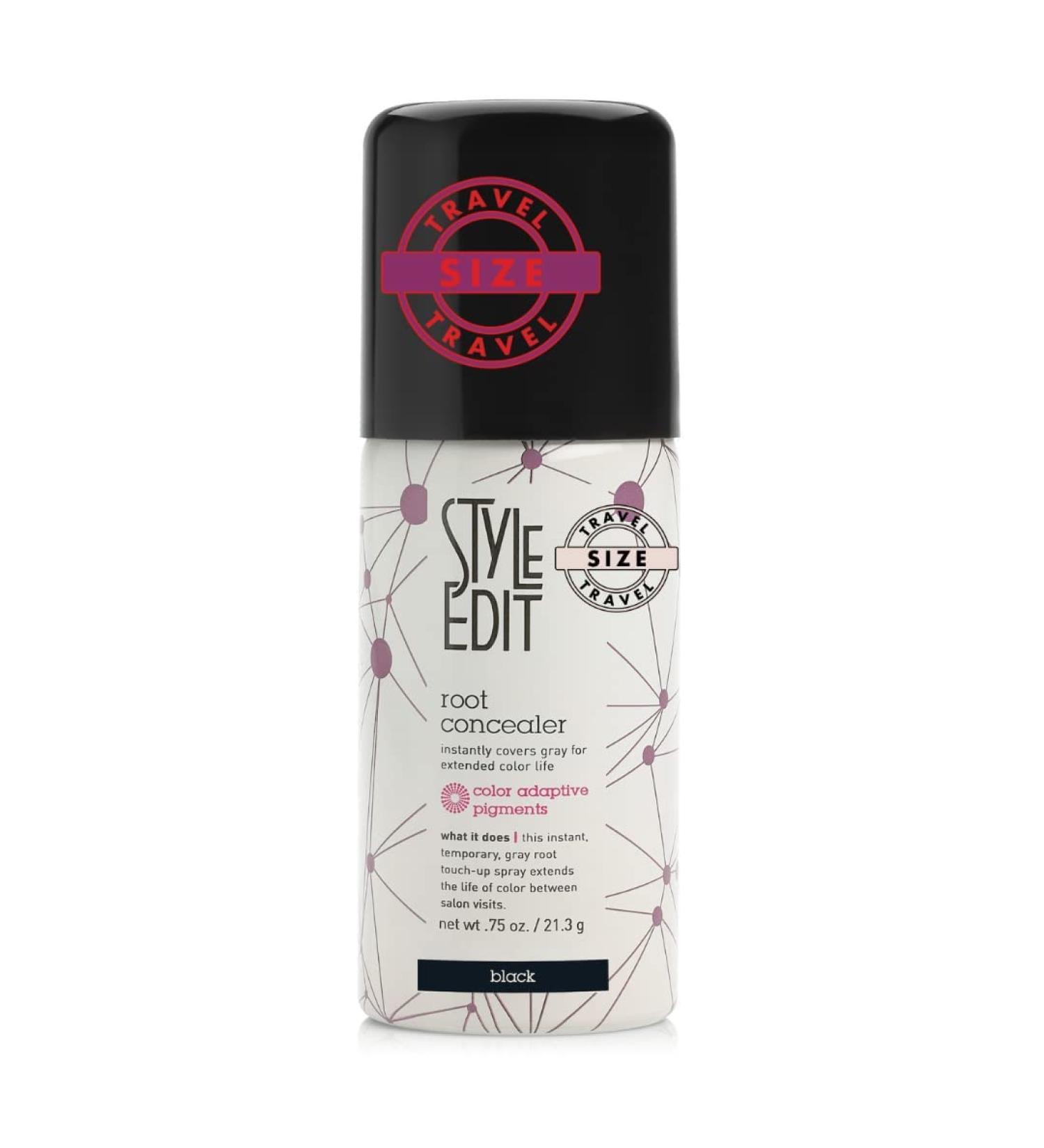 Style Edit Black Hair Root Touch Up Spray - Gray Coverage | Root Concealer & Temporary Black Dye 0.75 oz - Buy Online on GoSupps.com