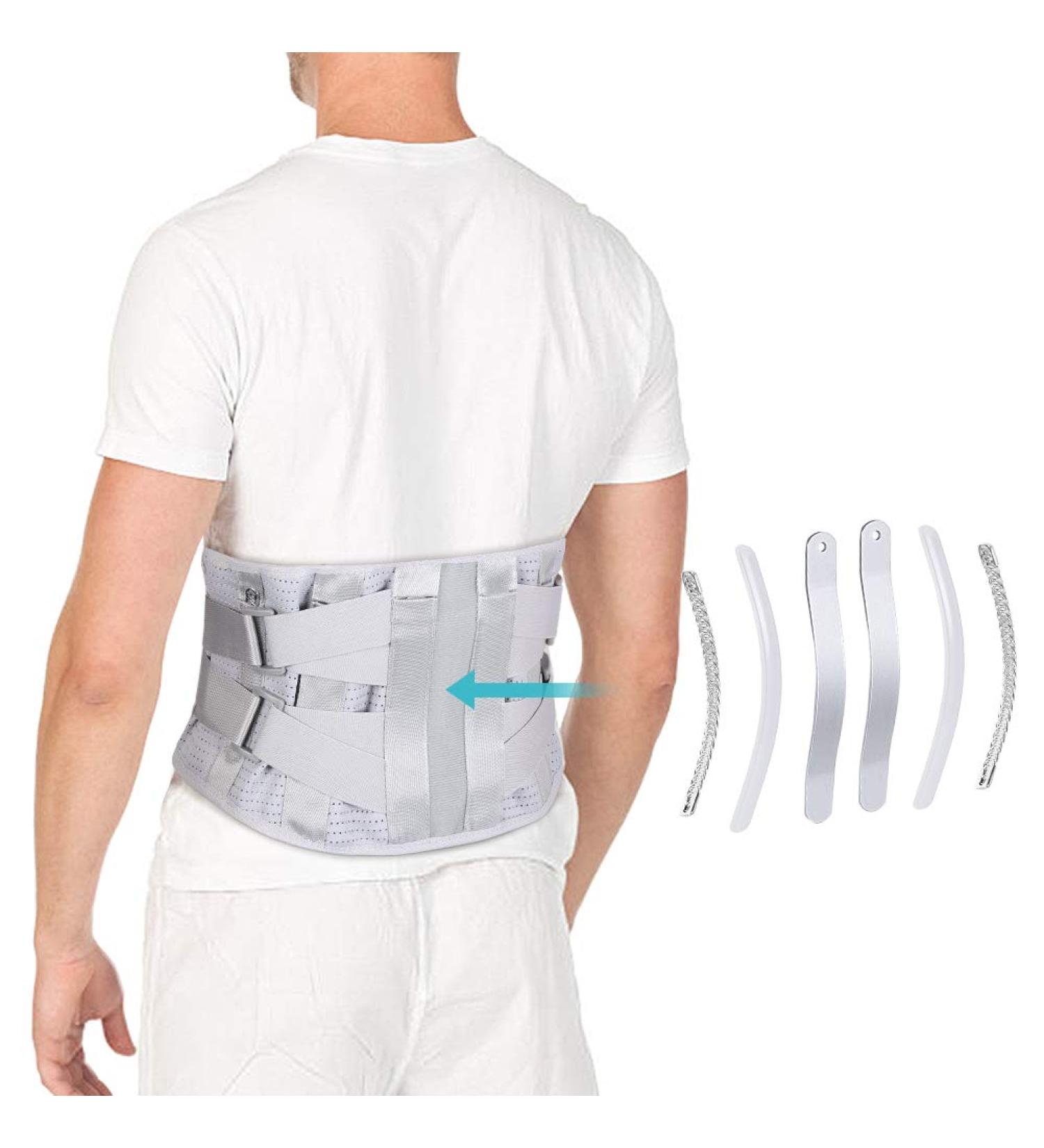 Buy Adjustable Lumbar Waist Support - Pain Relief Back Brace for Herniated Disc Sciatica & Scoliosis | Breathable Mesh Curved Aluminum Strips Size M (31-39 - Buy Online on GoSupps.com