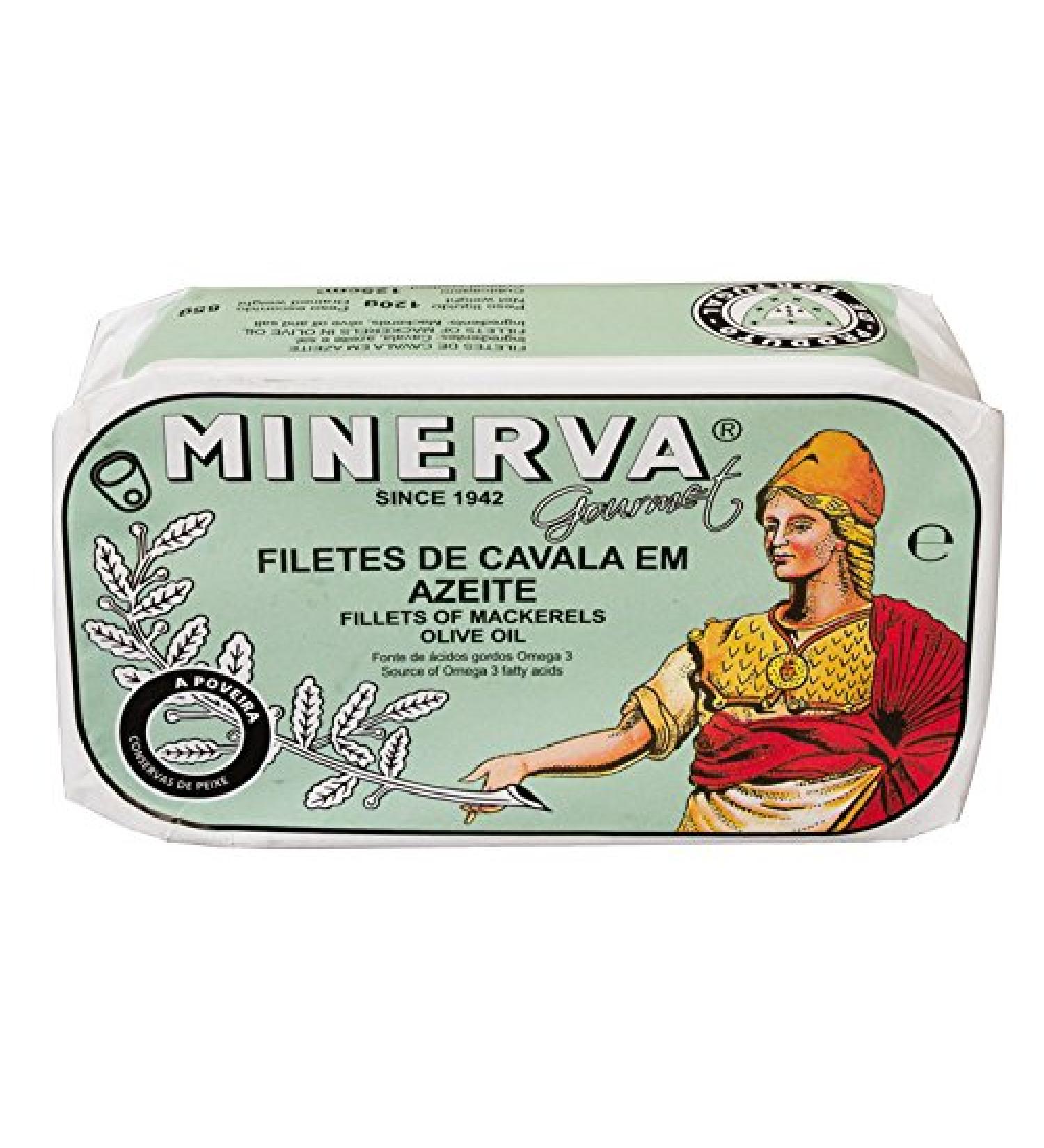 Mackerel Fillet in Olive Oil 3 tins x 120 g Minerva / Portugal - Buy Online on GoSupps.com