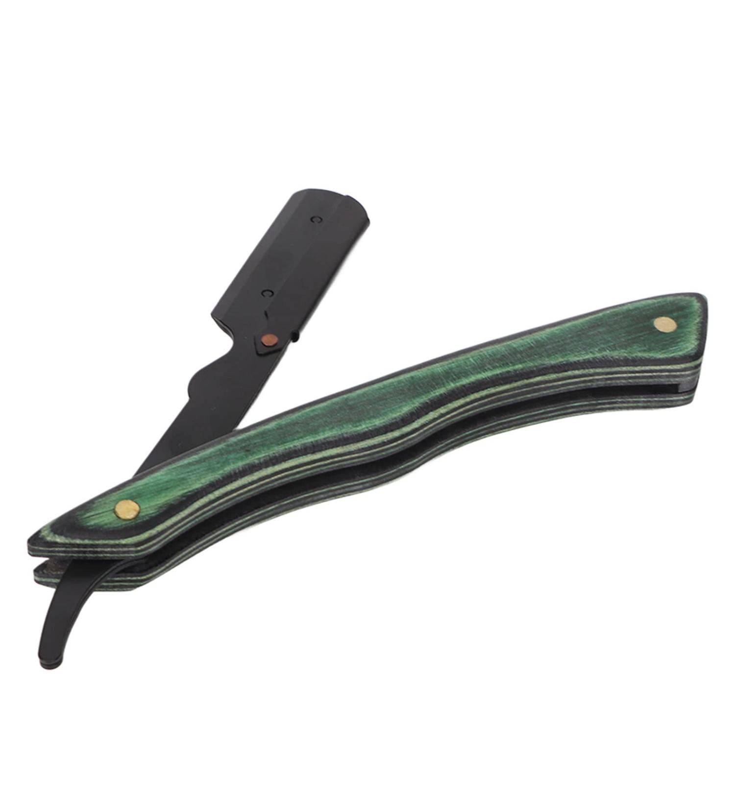 Buy Foldable Beard Blade Holder - Stainless Steel & Wood Handle for Barbers - International Shipping - Buy Online on GoSupps.com