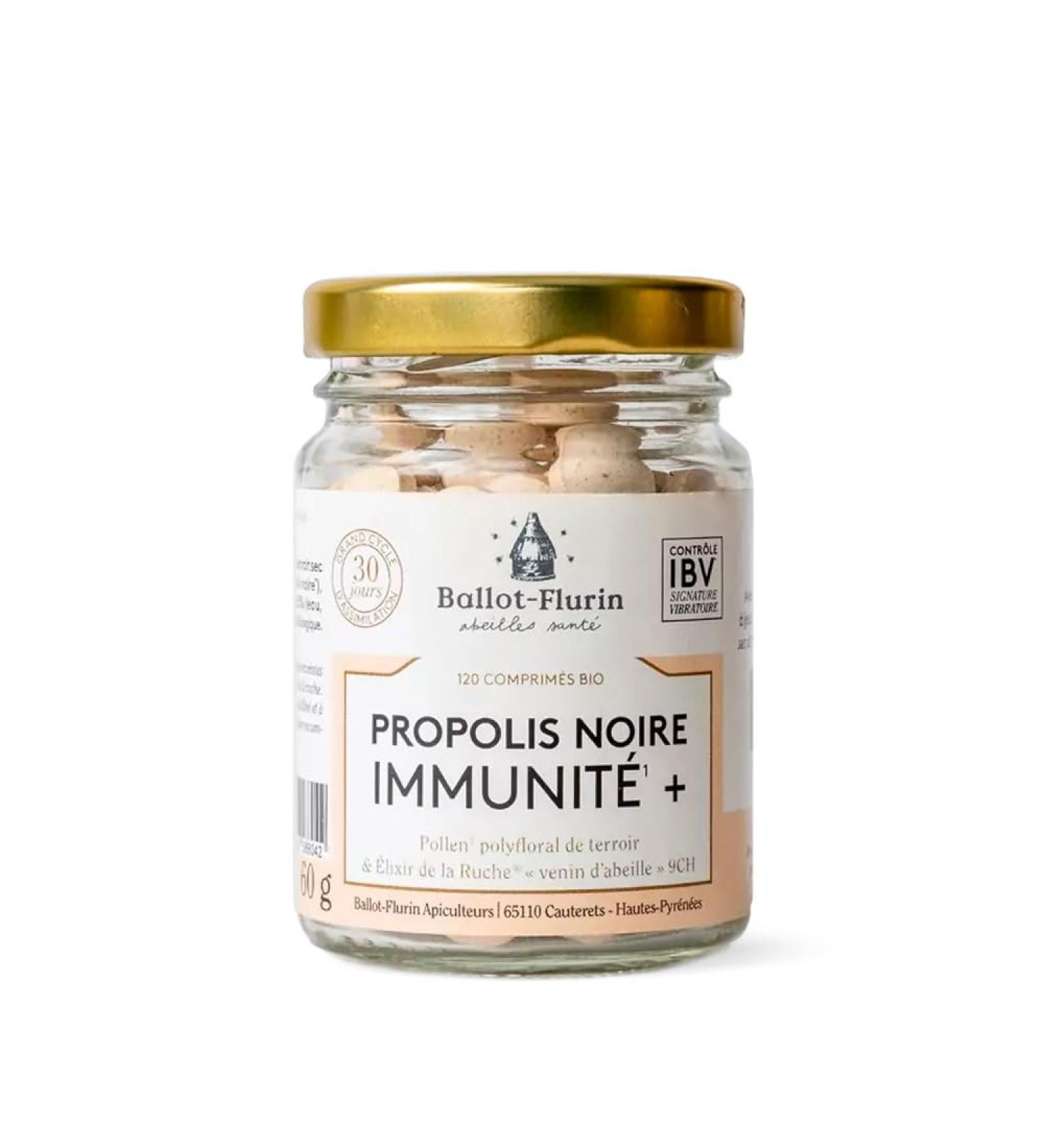 Ballot-Flurin - Black Propolis Tablets Immunity BIO - Made in France - Glass jar - 120 tablets - Buy Online on GoSupps.com