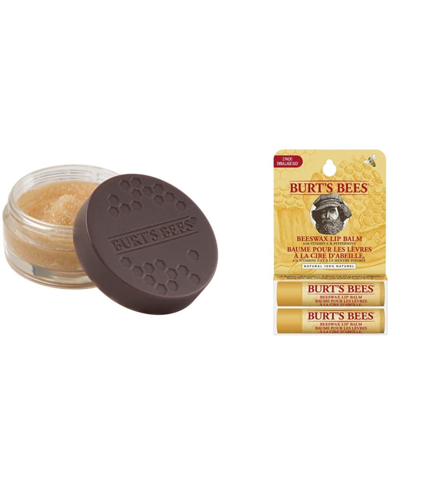 Burt's Bees 100% Natural Nursing Lip Peeling & Moisturizing Lip Balm 2-Pack - Beeswax Nourishing Care - Buy Online on GoSupps.com