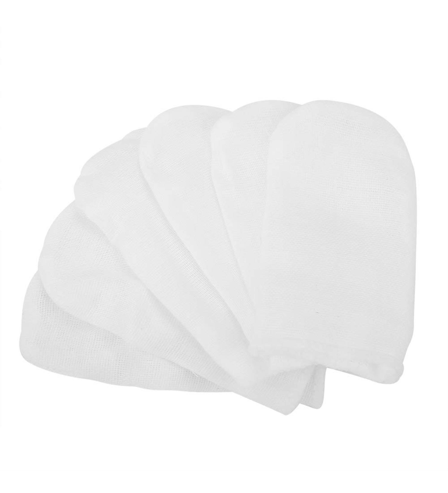 6Pcs Cotton Gauze Finger Brush Set for Baby & Children - Oval Leaf Tongue & Tooth Cleaning Tool | International Shipping Available - Buy Online on GoSupps.com