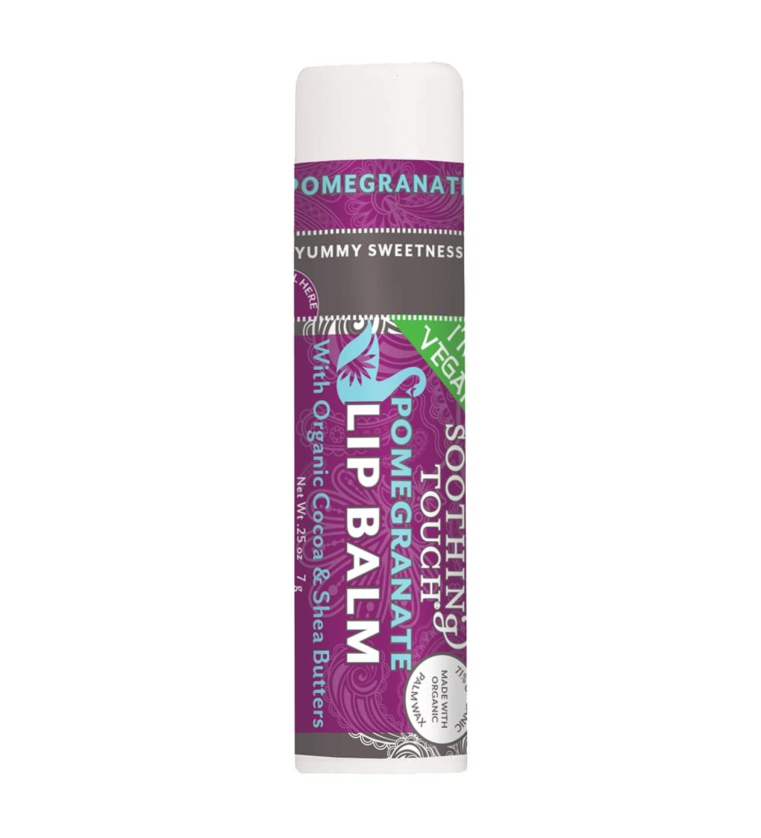Soothing Touch  Pomegranate Organic  Vegan Lip Balm  .25 oz