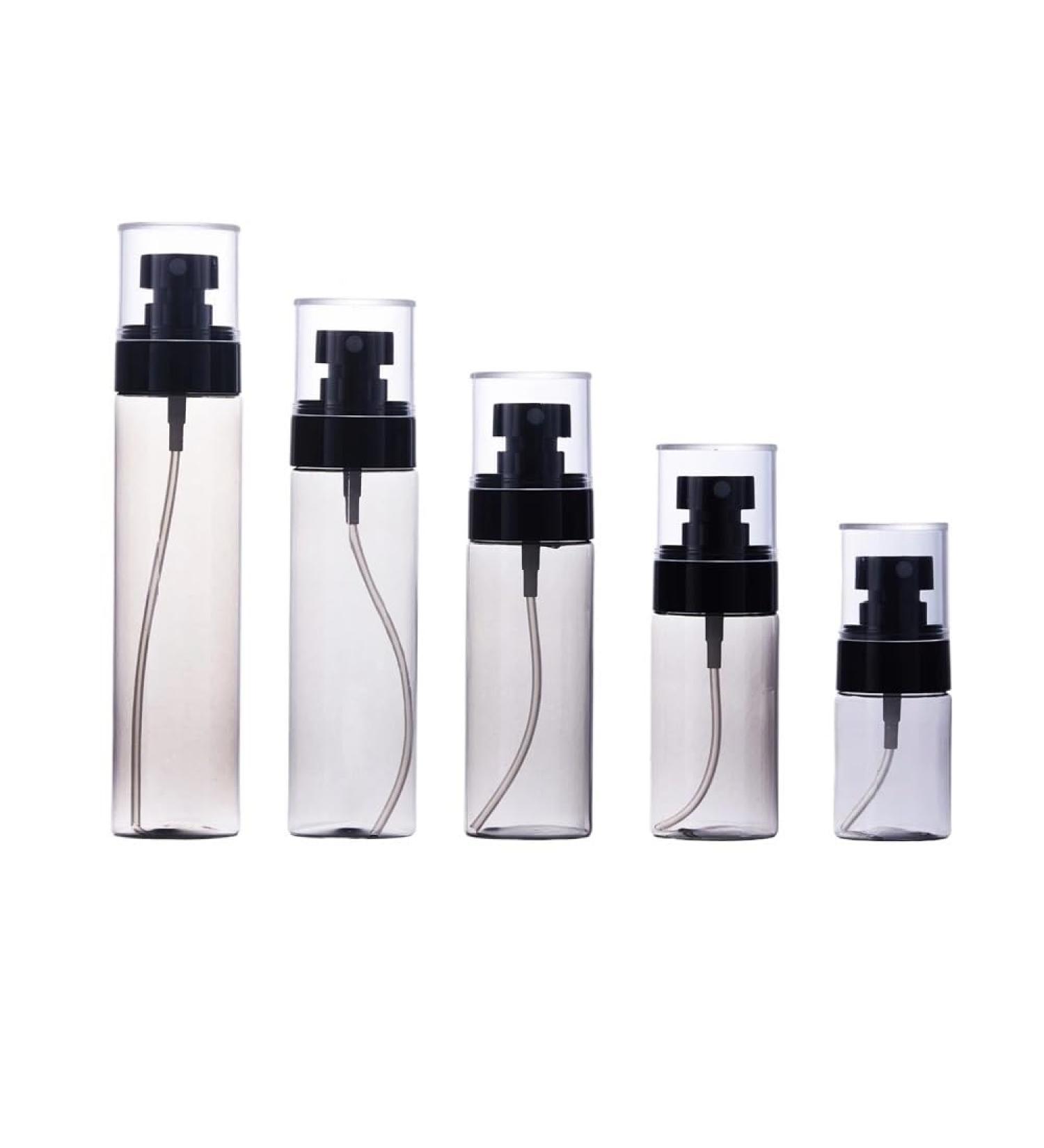 GeRRiT Fine Mist Clear Black Spray Bottle Portable Travel Dispenser Refillable Container for Cleaning Gardening Plant - Buy Online on GoSupps.com