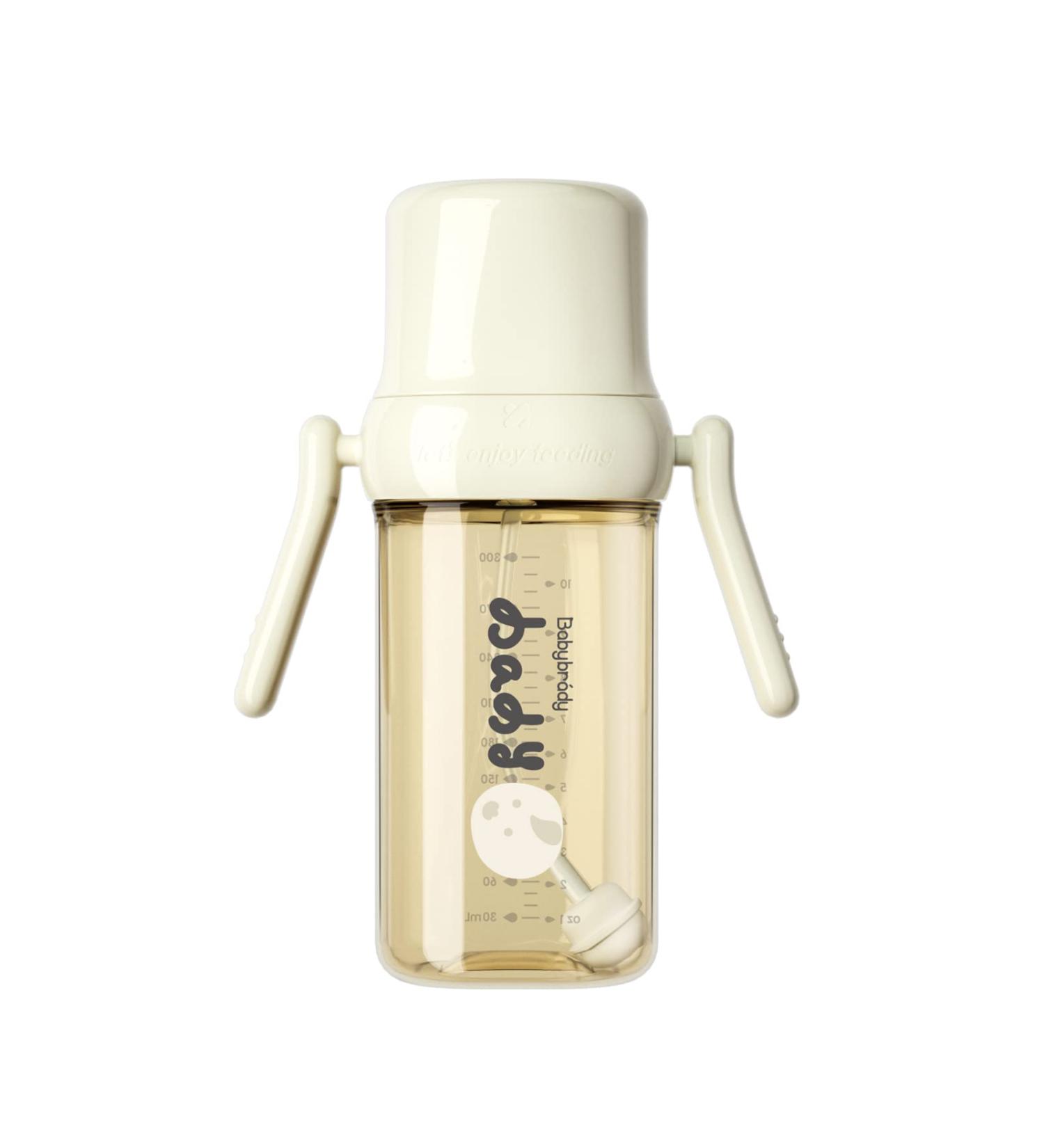 FLYBABY PPSU Sippy Cup 10oz with Weighted Straw, Handles, Spill Proof - Creamy-White for Kids 1 Year - Buy Online on GoSupps.com