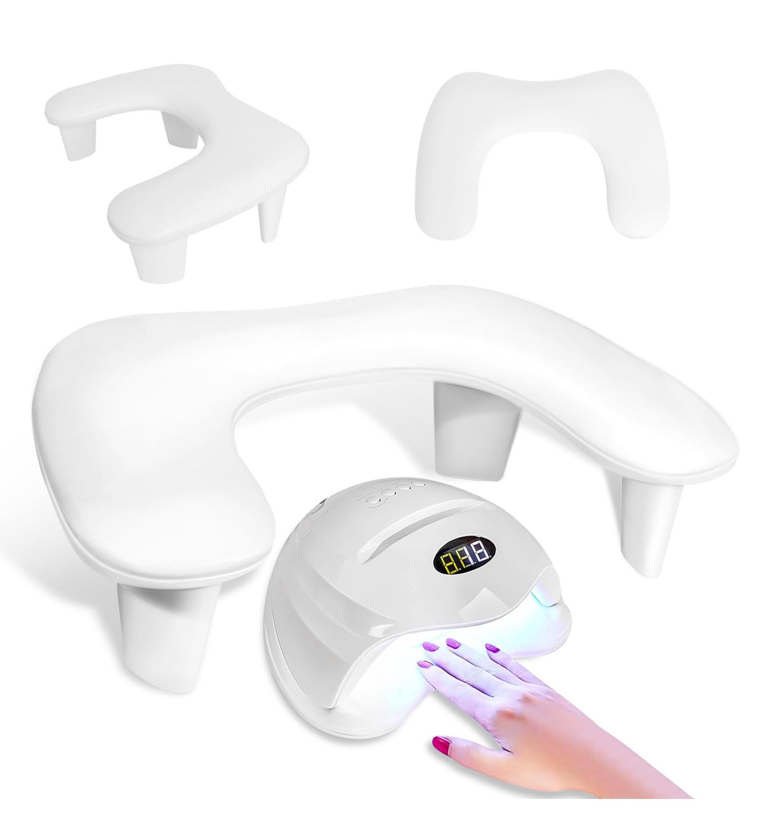 Arm Rest for Nails White U-shaped Nail Hand Rest PU Leather Manicure Hand Rest Stand Pillow Cushion - Buy Online on GoSupps.com