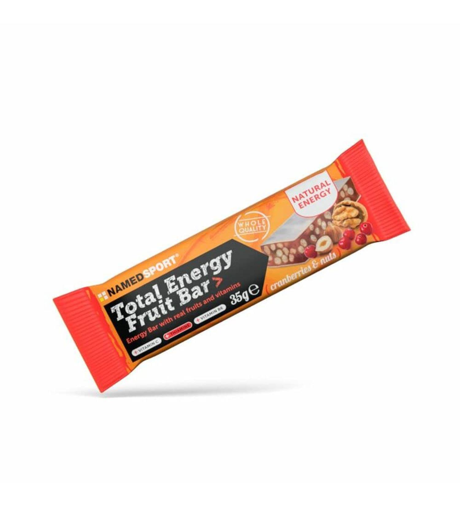 NAMEDSPORT SUPERFOOD Total Energy Fruit Bar with Real Fruits and Vitamins Cranberries & Nuts Flavour Box of 25 x 35g Bars