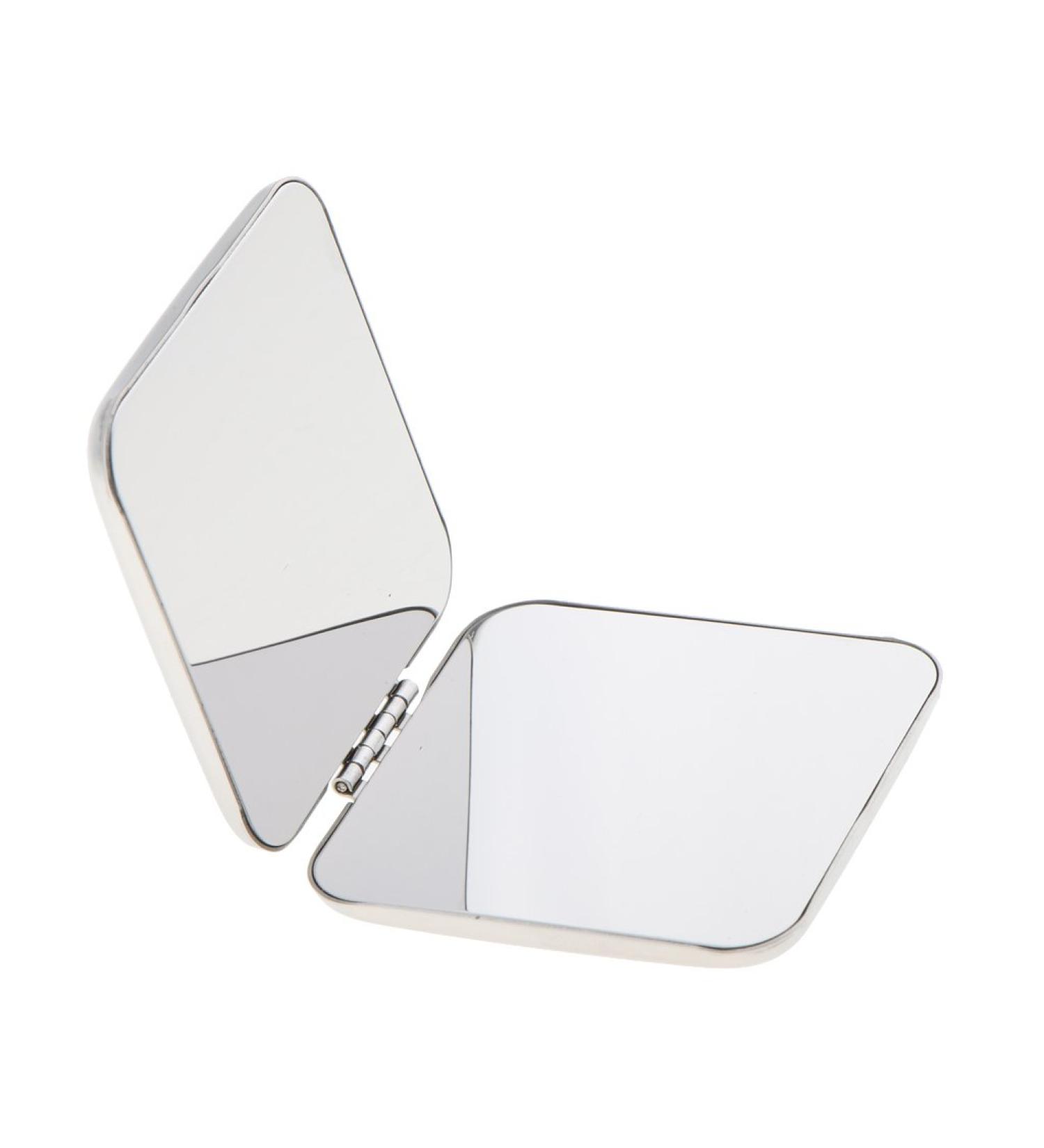 Magideal Portable Pocket Mirror - Dual-Sided Compact Travel Makeup Mirror | Foldable Silver #02 for On-the-Go Cosmetics - Buy Online on GoSupps.com