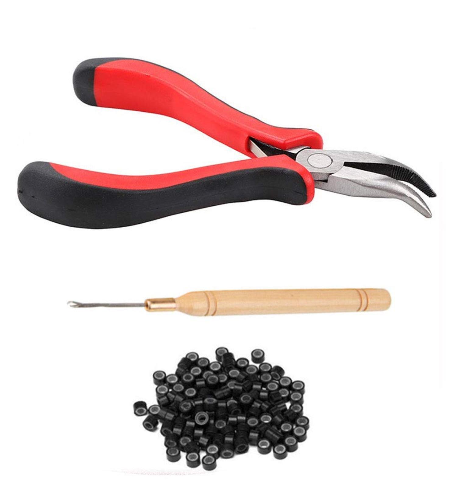 Hair Extension Remove Set Tool Hair Extension Rings Beads & Pliers Hook Loop Needle Tool Full Kit - Buy Online on GoSupps.com