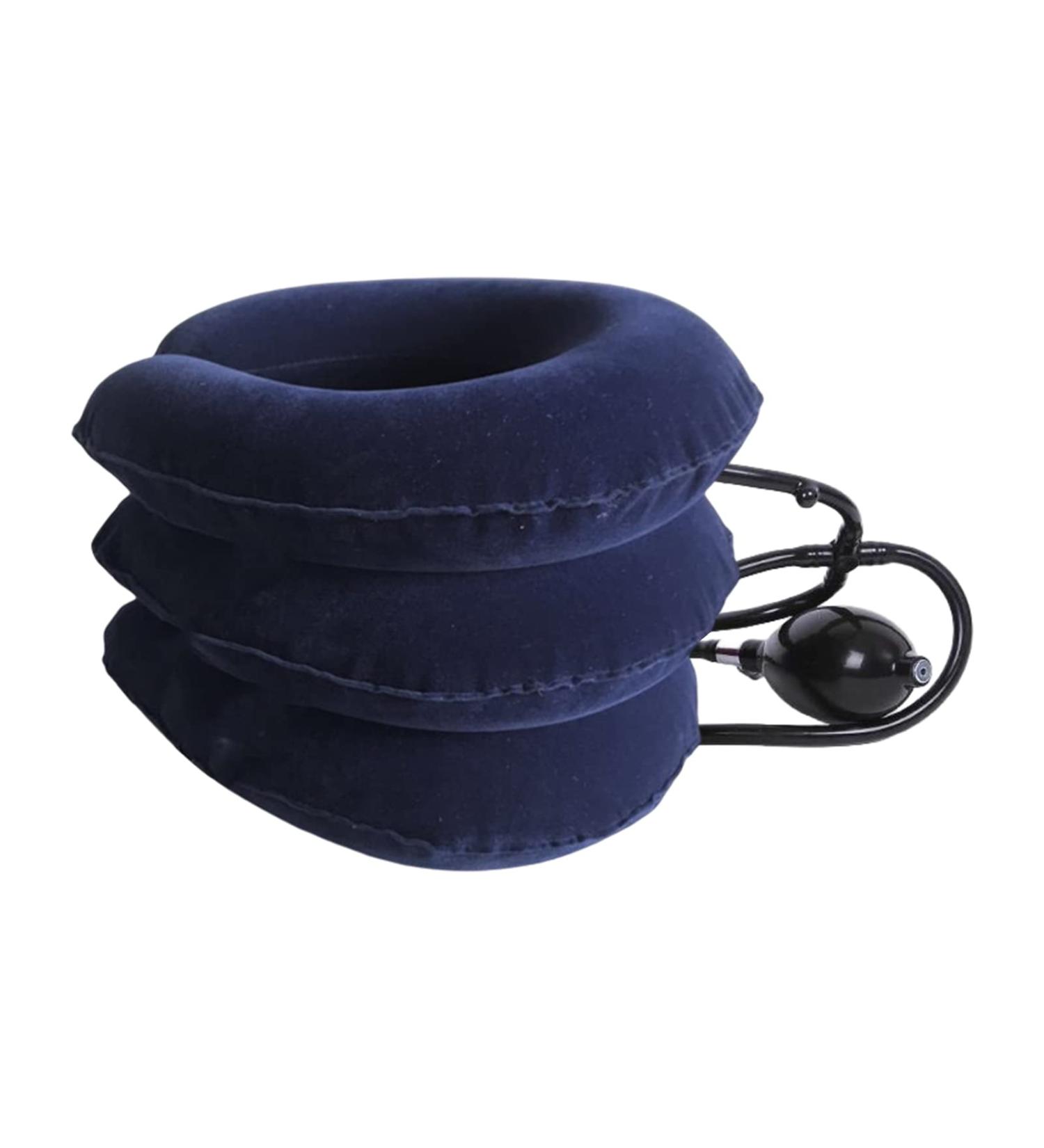Worparsen Neck Tractor Improve Soreness Cervical Traction Inflatable Safe Convenient Elastic Royal Blue - Buy Online on GoSupps.com
