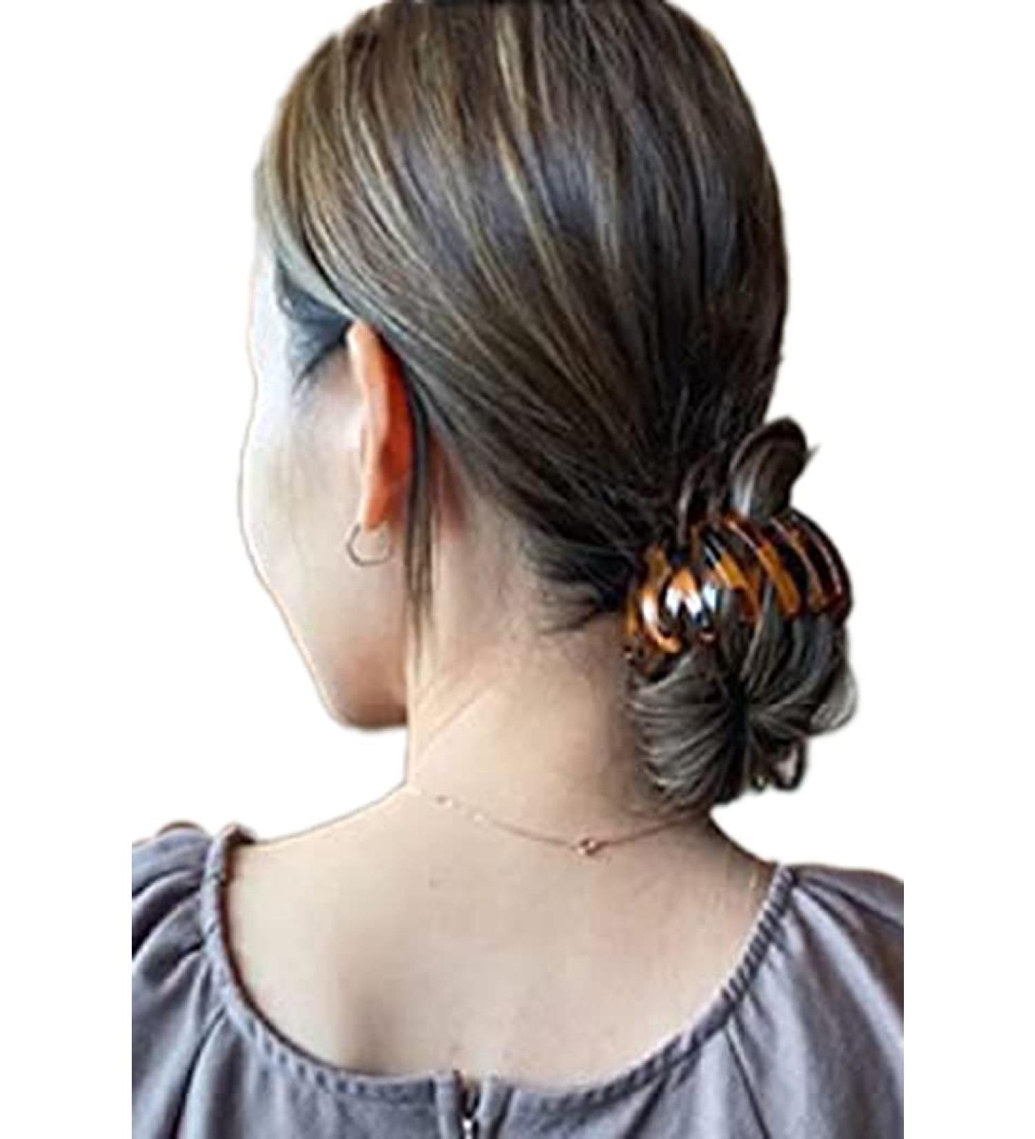 Foutp hair clips for women 3 pieces vintage bird's nest hair clips ponytail hair clip simple clips slippery slipproof hair clips for women and girls