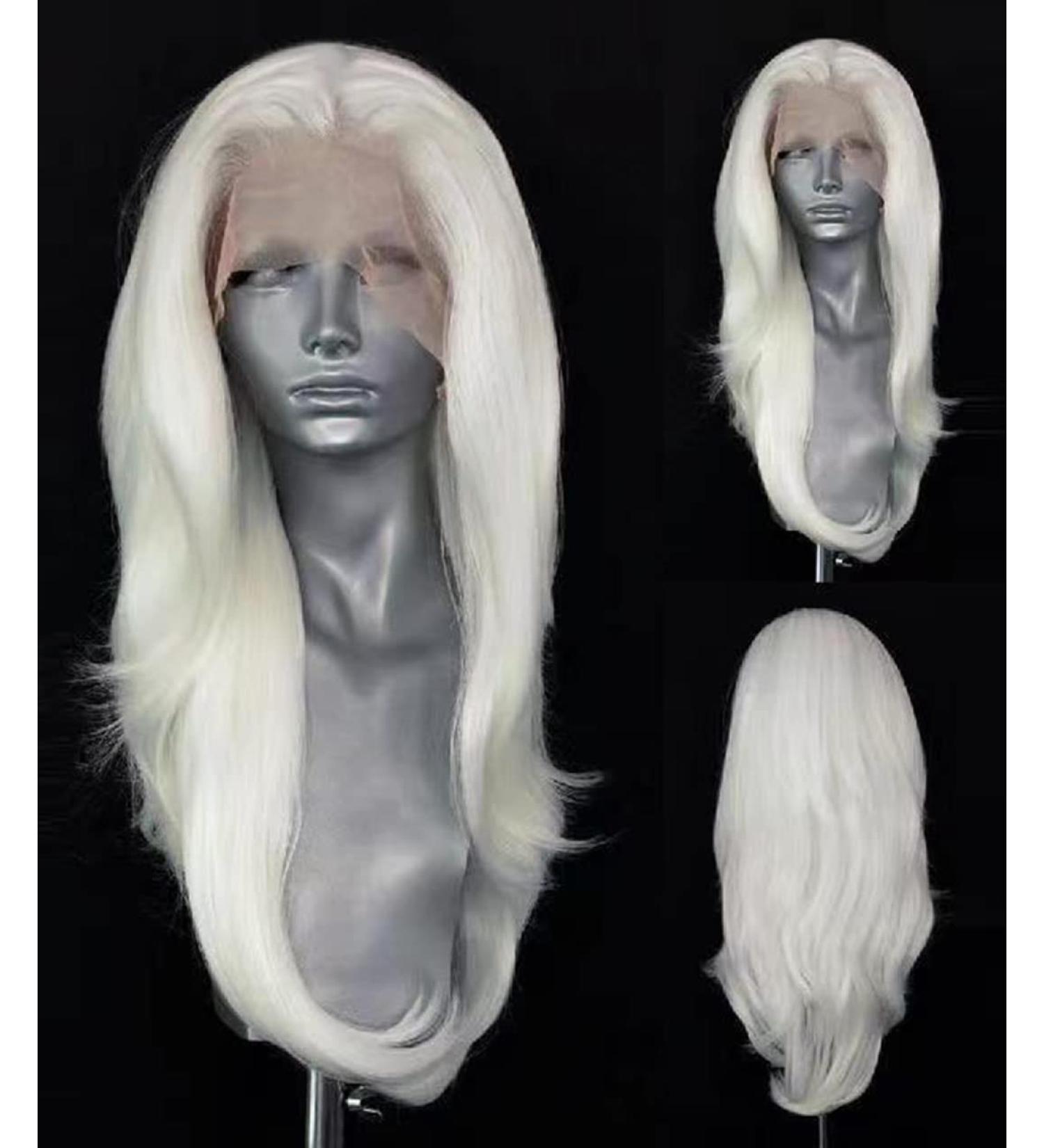 VEBONNY White Blonde Lace Front Wig - Glue Free 22 Inch Synthetic Wig #008 for Effortless Style - Buy Online on GoSupps.com
