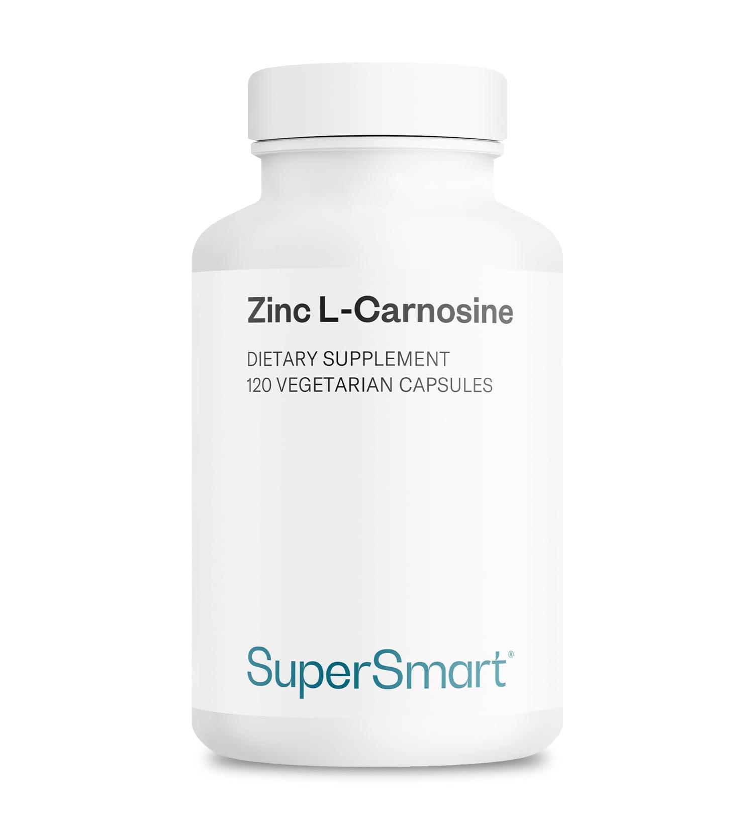 SuperSmart - Zinc L-Carnosine 75mg per Day (Well-Tolerated) - Zinc Carnosine Supplement | Non-GMO & Gluten Free - 120 Vegetarian Capsules - Buy Online on GoSupps.com