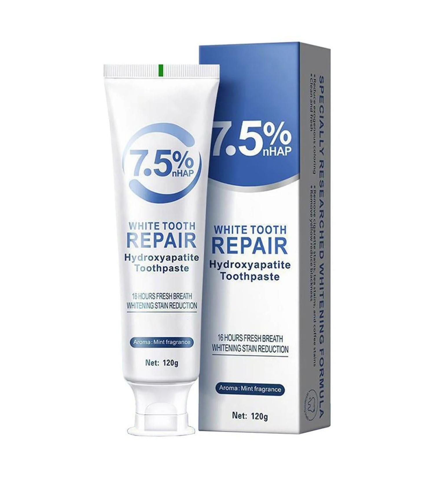 Hydroxyapatite Toothpaste for Enamel Repair & Stronger Teeth Gentle Mint Flavor Fresh Breath Daily Oral Care with Hidroxiapatita 3.53 Ounce (Pack of 1) Blue - Buy Online on GoSupps.com