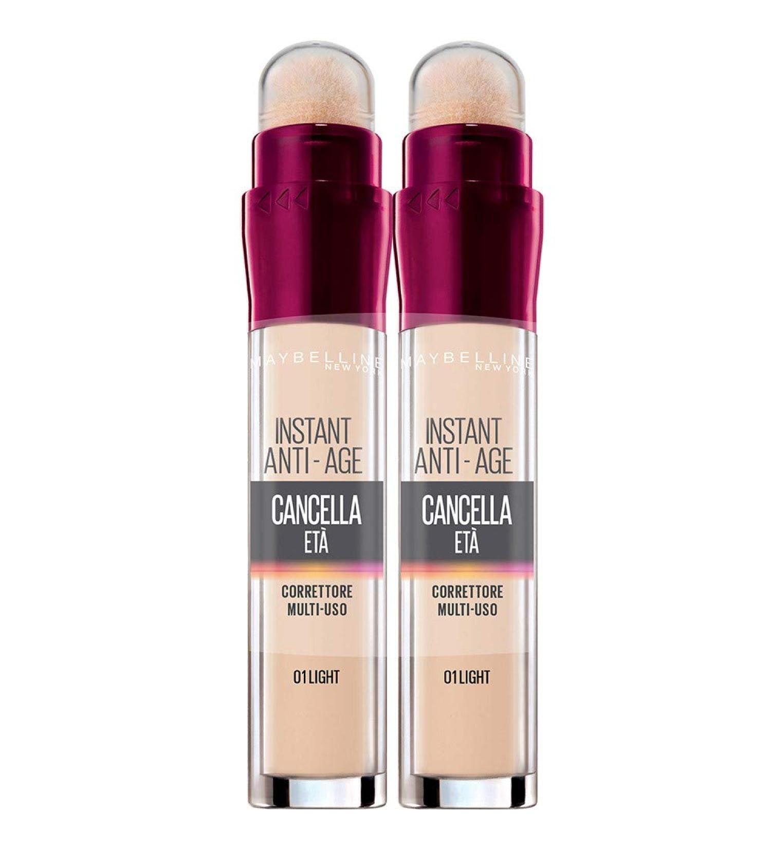  Maybelline Maybelline New York Age Eraser Liquid Concealer with Goji Berries and Haloxyl Covers Dark Circles and Fine Lines 01 Light Pack of 2 - Buy Online on GoSupps.com