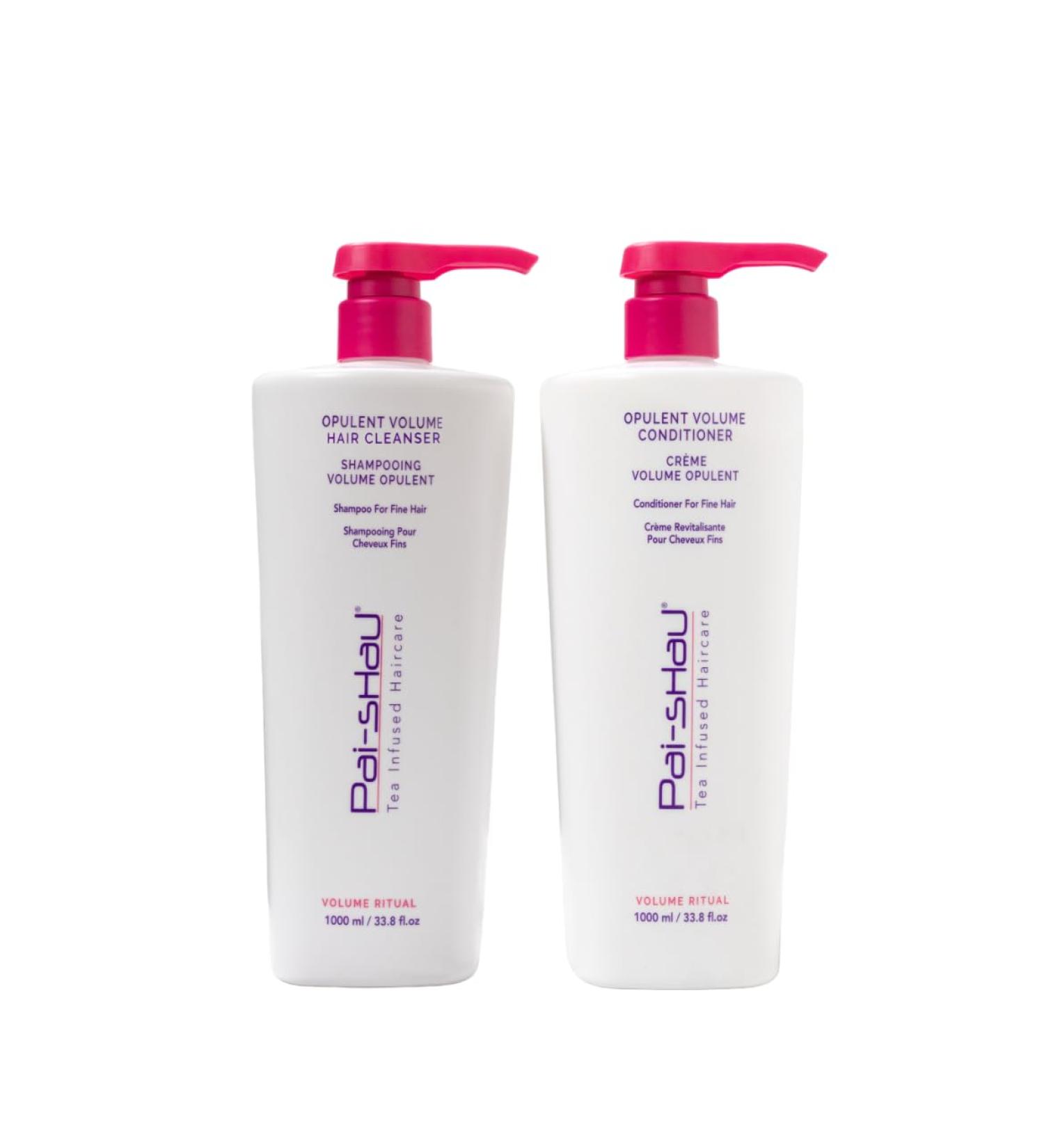 Pai-Shau Opulent Volume Cleanser and Conditioner Duo Set - Volumizing Cleanser and Conditioner for Thin Hair - Provides Improved Volume and Hydration - Shampoo for Women - 33.8 Fl Oz each Volume Duo 1L - Buy Online on GoSupps.com