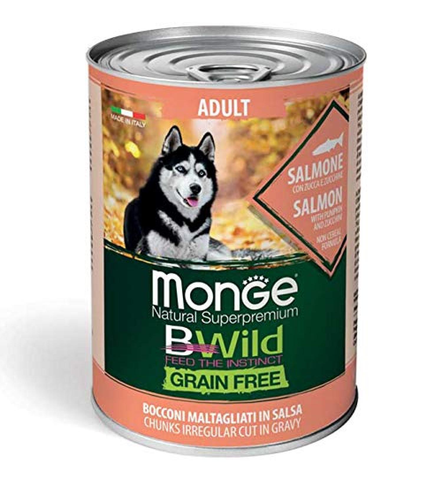 Monge Bwild Dog Adult Grain Free - Salmon 1 Can 400 g - Buy Online on GoSupps.com