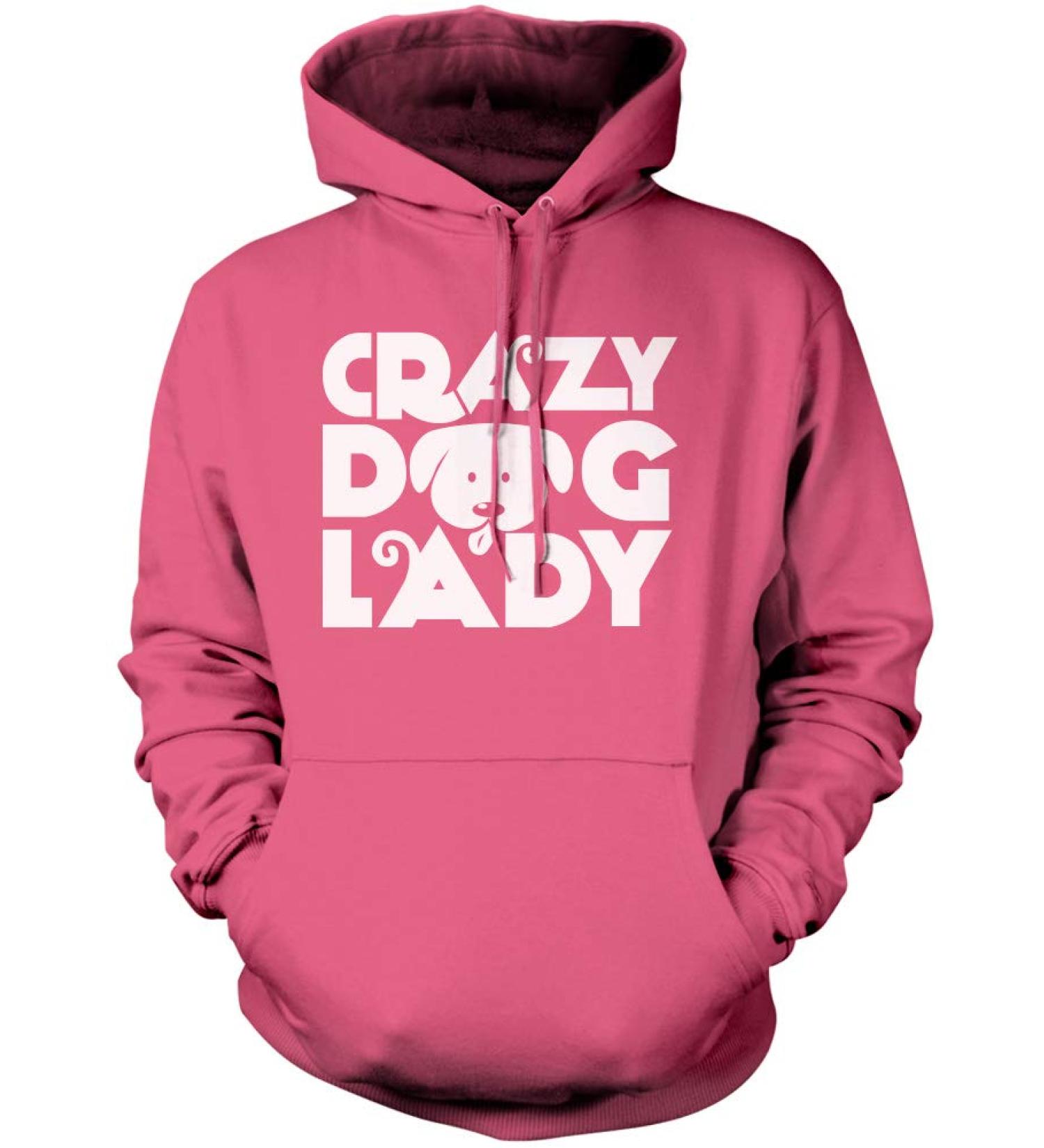 Crazy Dog Lady Hoodie - Dog Lover Hoody Pet Dog Owner Mum Walker Groomer XL Pink - Buy Online on GoSupps.com