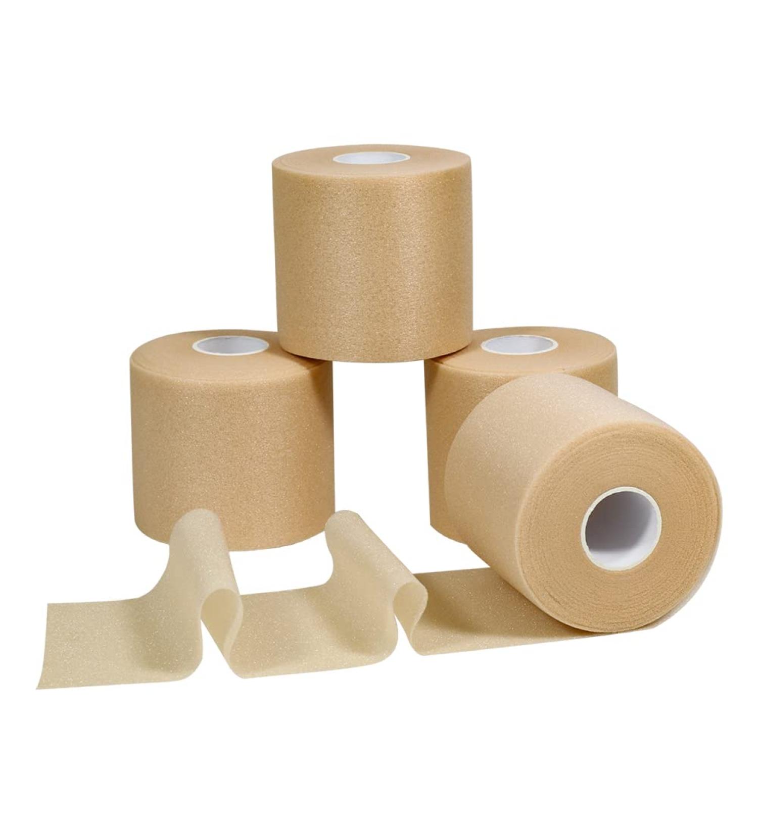 Qigui 4 Rollen Athletic Tape - Foam Underwrap Bandage (2.75x89ft) for Ankle Wrist Hands Elbows & Knees - Skin Injury Protection No Adhesive Residue Ideal for Sports - Buy Online on GoSupps.com