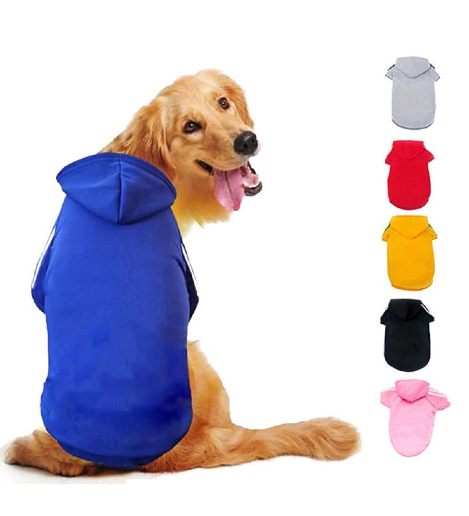 Ducomi Hood Dogs Sweatshirt - 100% Cotton Dog Sweater for All Breeds & Sizes - Warm Monochrome Coat from XS to 9XL (Blue XS) - Buy Online on GoSupps.com