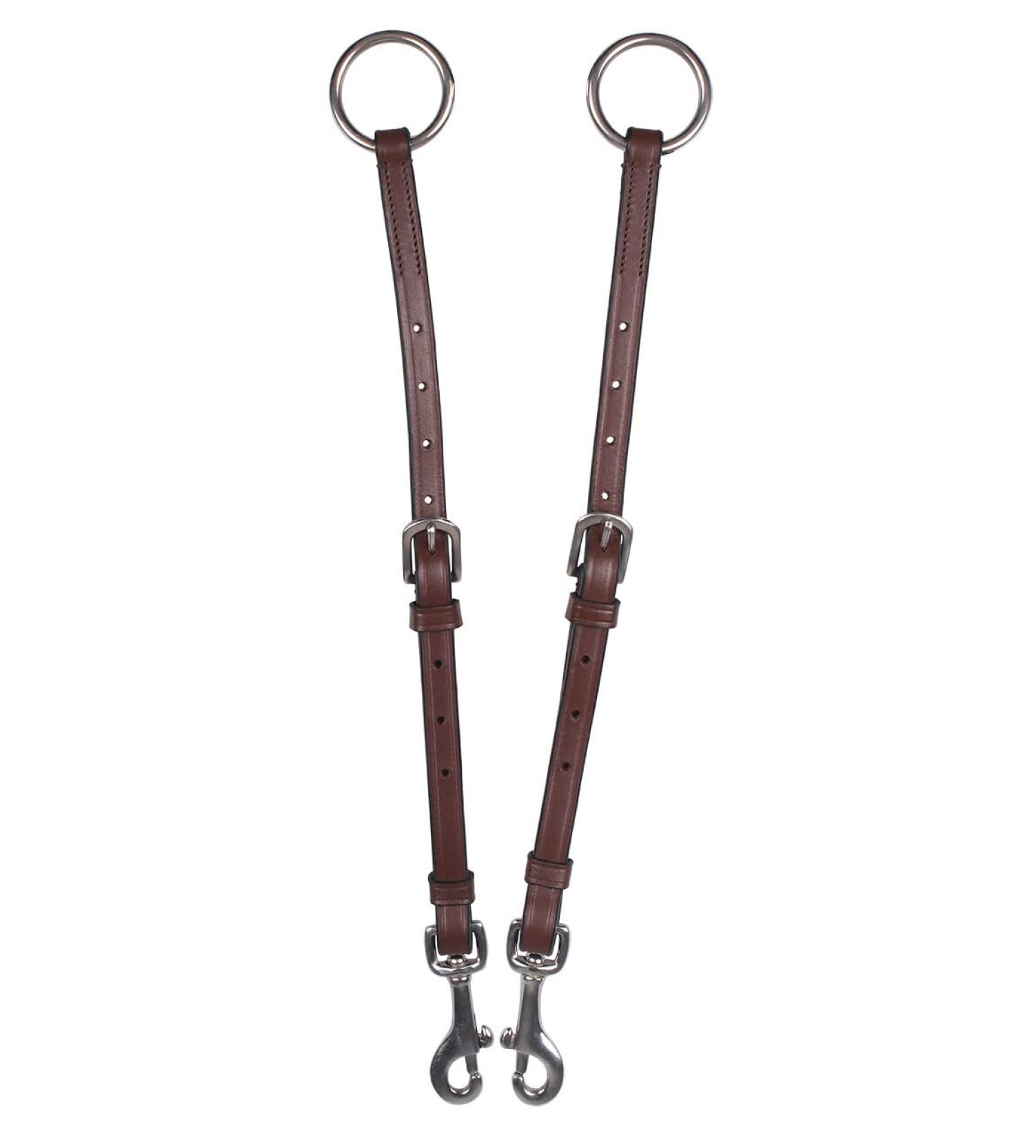 ARBO-INOX Martingale fork Basic made of leather with clips adjustable for breastplate (pony brown) Pony Brown