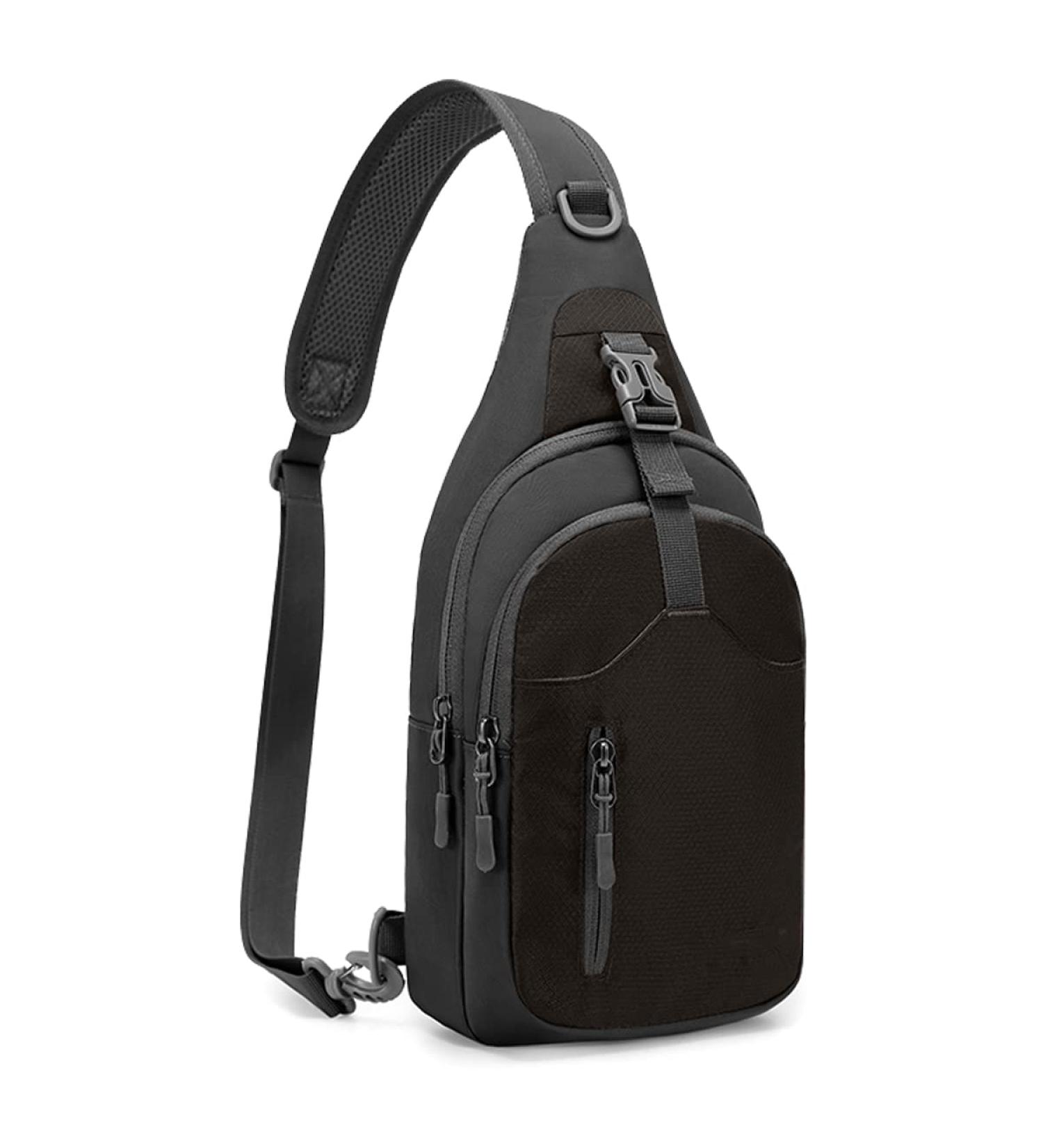 Retee Light Breast Pocket Sling Backpack for Men | Adjustable Crossbody Bag for Outdoor Sports Cycling & Dog Hiking (Black) - Buy Online on GoSupps.com