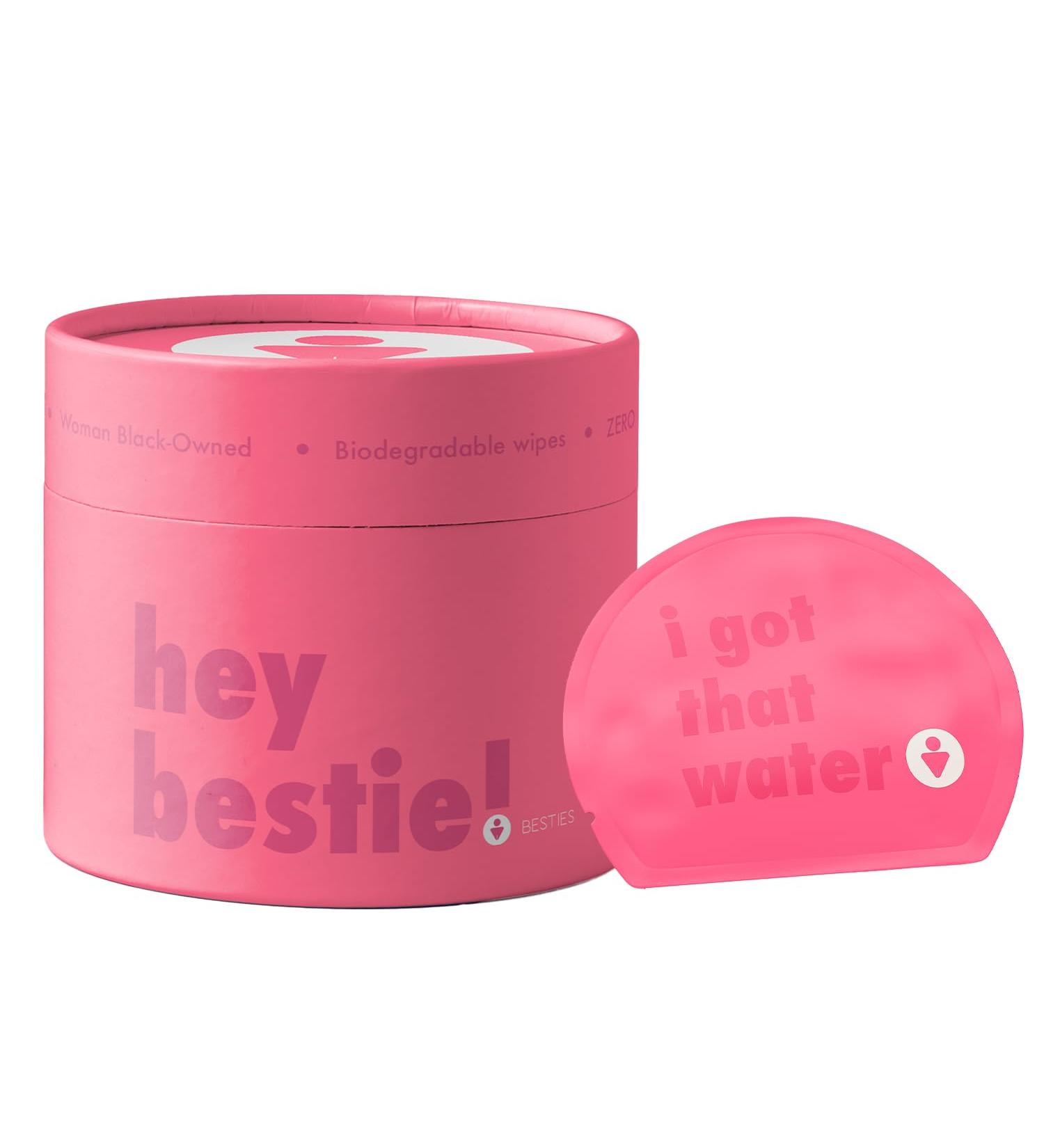 Besties Prebiotic Feminine Wipes | Flushable Biodegradable PH Balanced Hygiene Wipes for Sensitive Skin | Fragrance Paraben & Sulfate Free - 10 ct - Buy Online on GoSupps.com