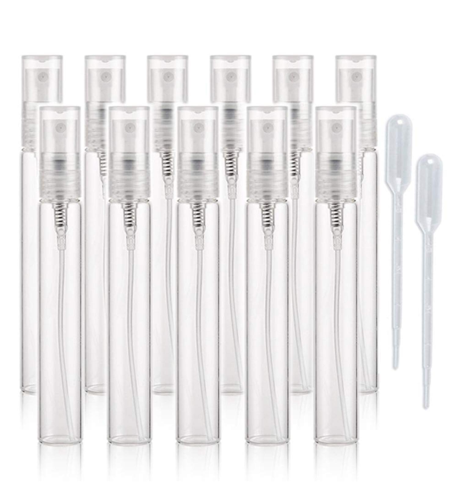 EnsLZ 10 pieces mini spray bottle 10 ml refillable glass spray bottle for glass cleaning refillable containers for cleaning travel essential oils (10ml))