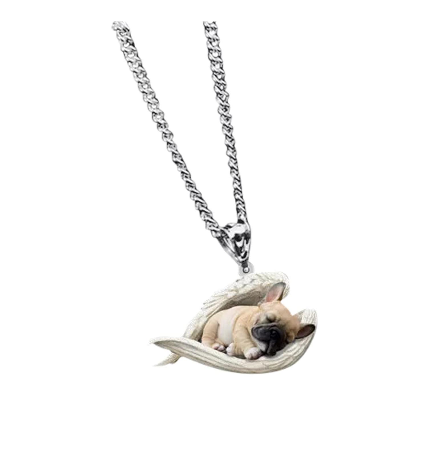 Personalized Lidssacde Pet Necklace with Sleeping Dog Trailer - Perfect Gift for Animal Lovers | Unique Jewelry for Boys & Girls - Buy Online on GoSupps.com