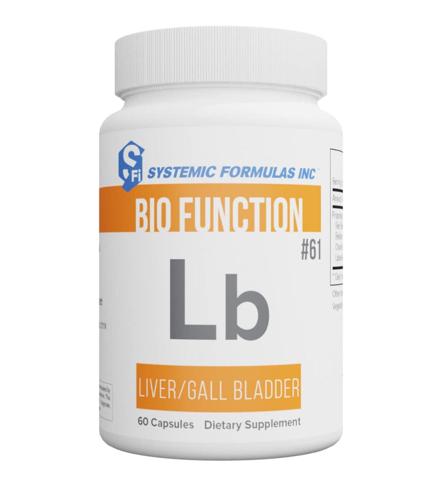 Systemic Formulas Lb Liver/Gall Bladder 60 Capsules Bio Function #61. Liver + Gall Bladder Support Portal Duct Function Supplement. Contains Red Beet Root Powder. - Buy Online on GoSupps.com
