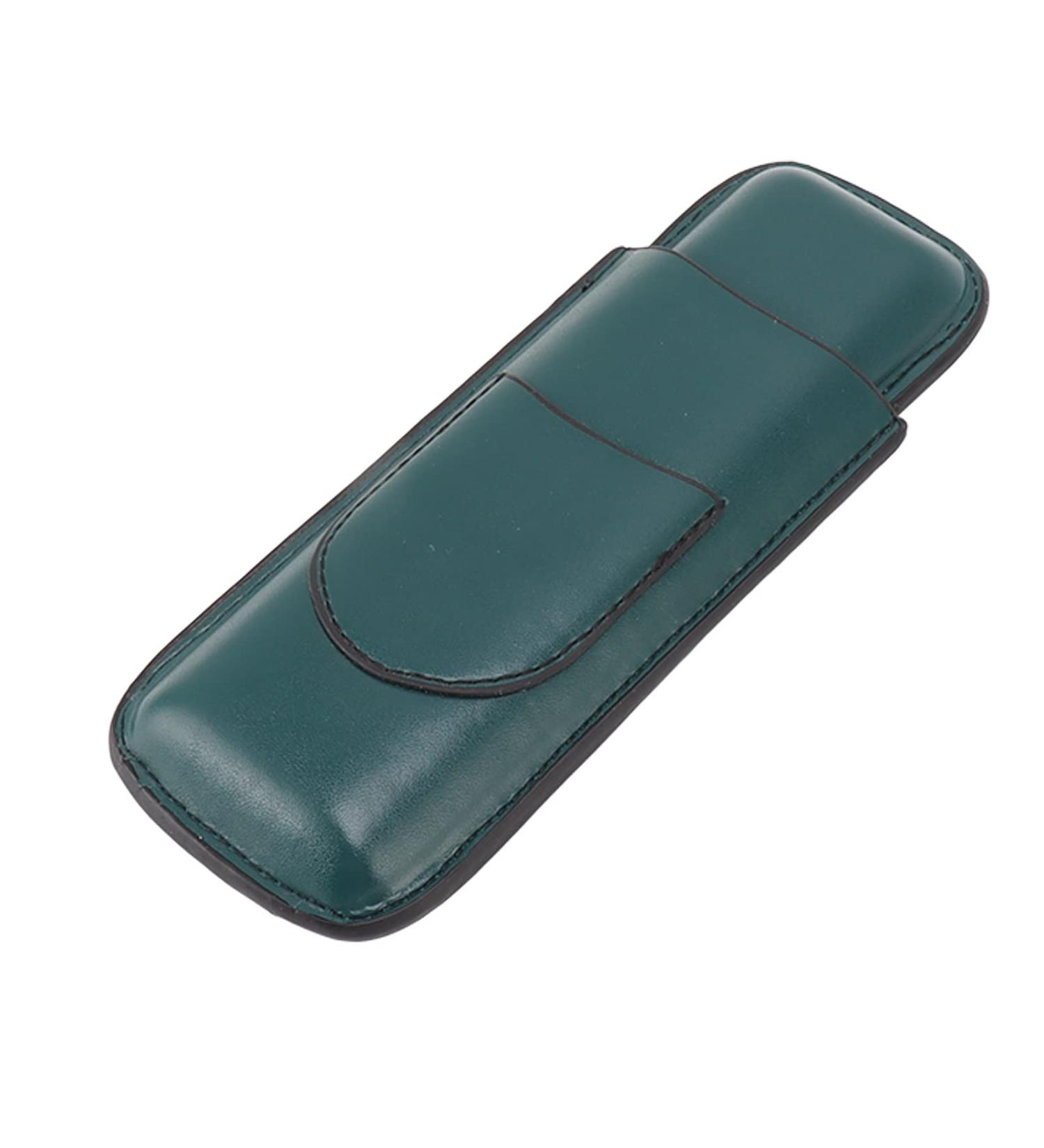 2 Finger Cigar Travel Case Handmade 2 Finger Cigar Holder Durable Portable Waterproof for Business for Party (Green) Green yellow - Buy Online on GoSupps.com