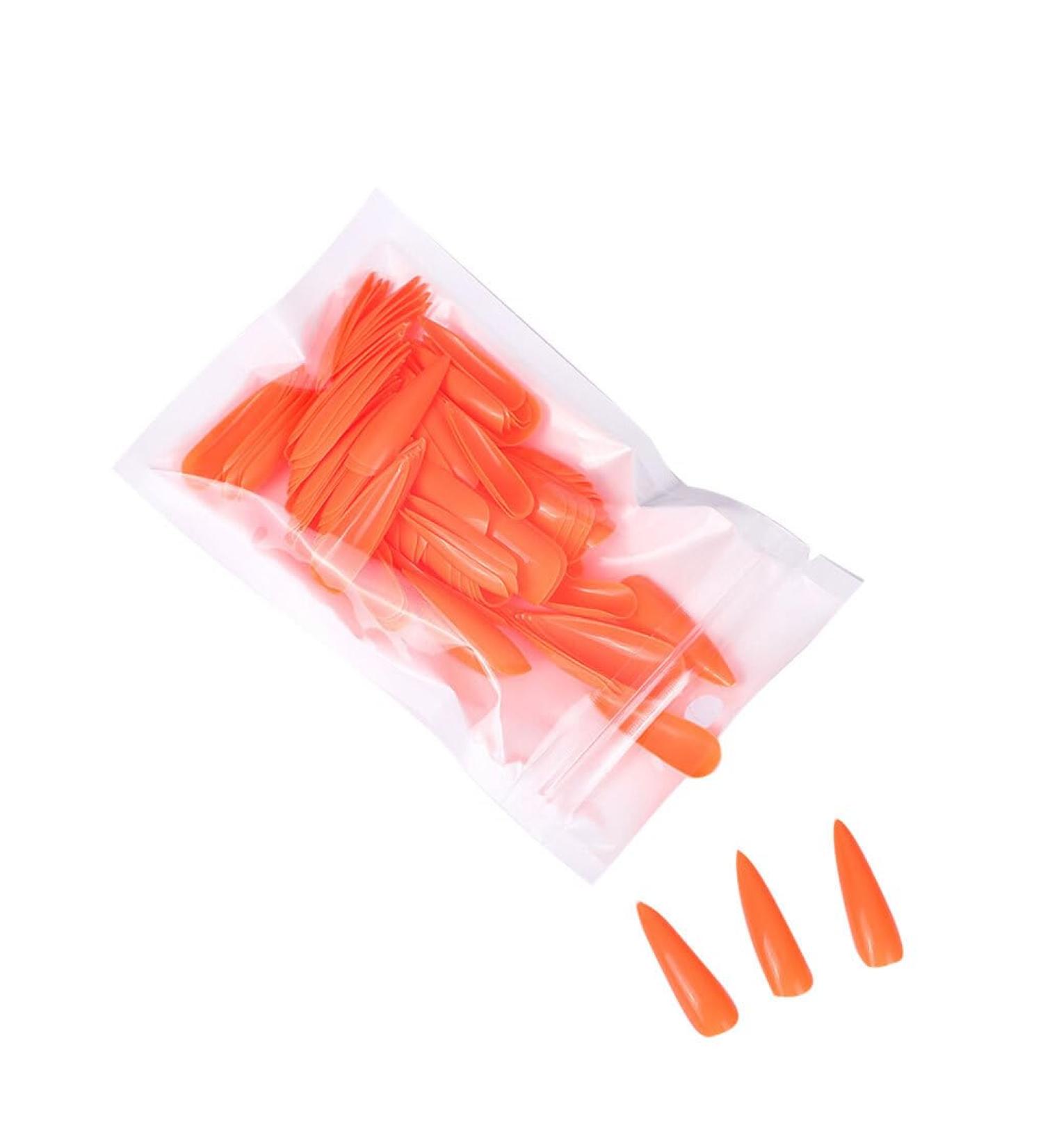 dijiusidy 1 Set Press on Nails Almond Fingernails Stick Solid Color Full Cover Art Decals Salon Supplies DIY Decorations No.7 orange - Buy Online on GoSupps.com