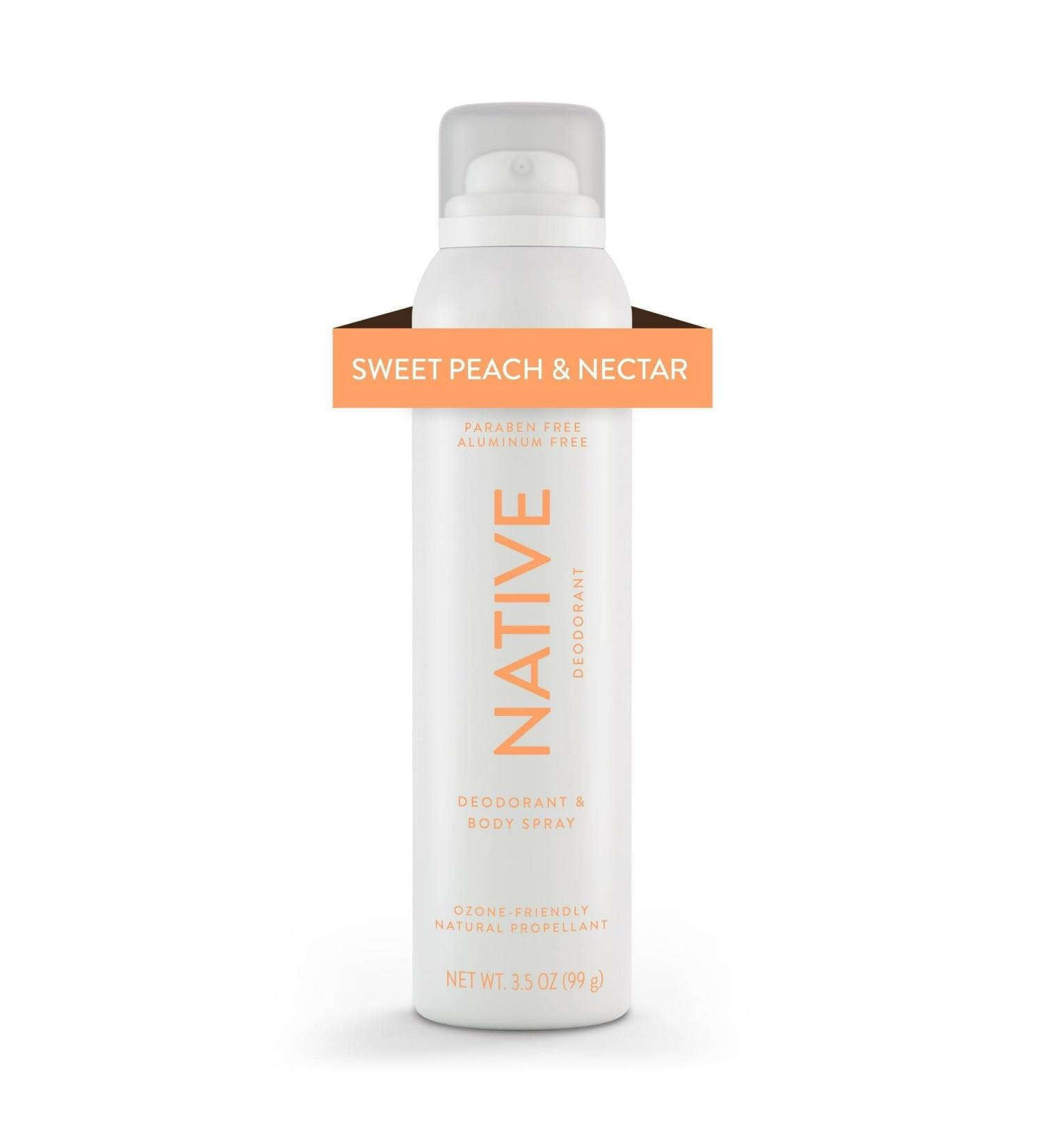 Buy Native Deodorant & Body Spray - Sweet Peach & Nectar Aluminum-Free Unisex 3.5 oz | International Shipping Available - Buy Online on GoSupps.com