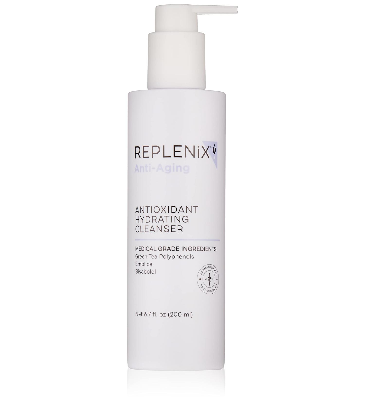 Replenix Antioxidant Hydrating Cleanser 6.7 oz - Medical Grade Anti-Aging Daily Facial Cleanser with Green Tea for Brightening - Buy Online on GoSupps.com