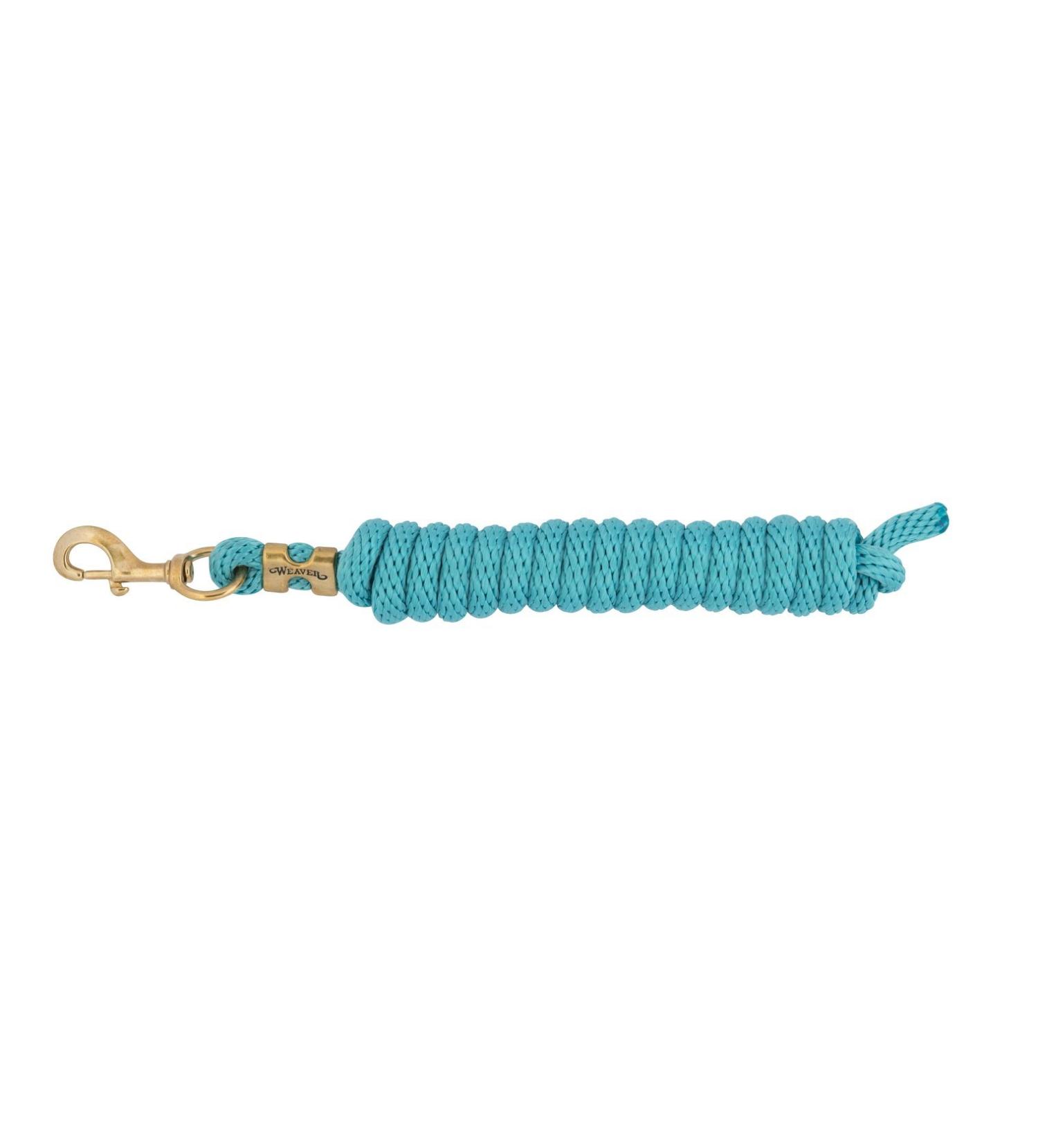 Weaver Leather Poly Lead Rope with Solid Brass 225 Snap Fastener Coral/French Blue/Mint/Lavender 1.5 cm x 3 m turquoise