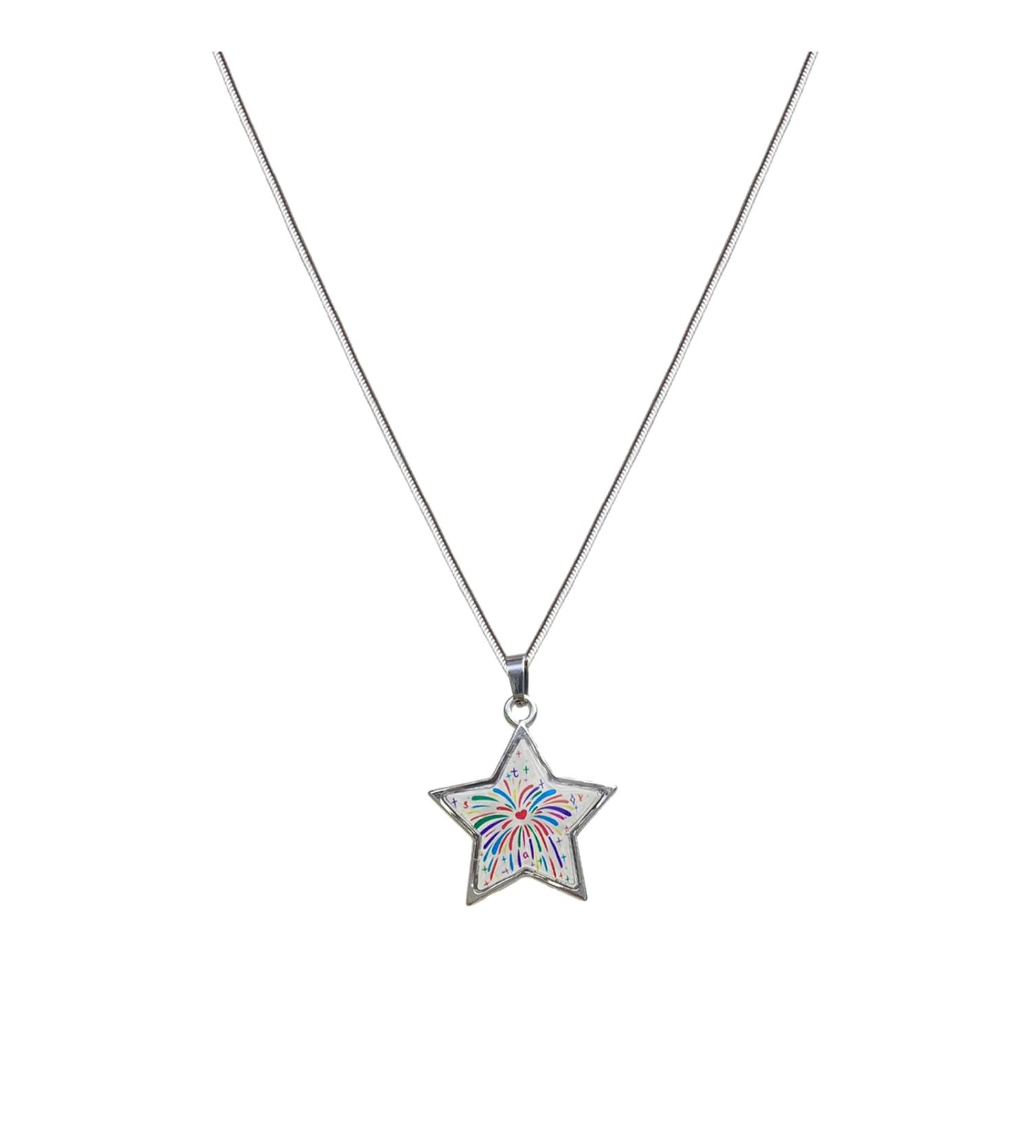 Oralgos Adjustable Chain Length Necklace | Colorful Star Trailer | Stylish Collarbone Accessory for Parties & Appointments | International Shipping - Buy Online on GoSupps.com