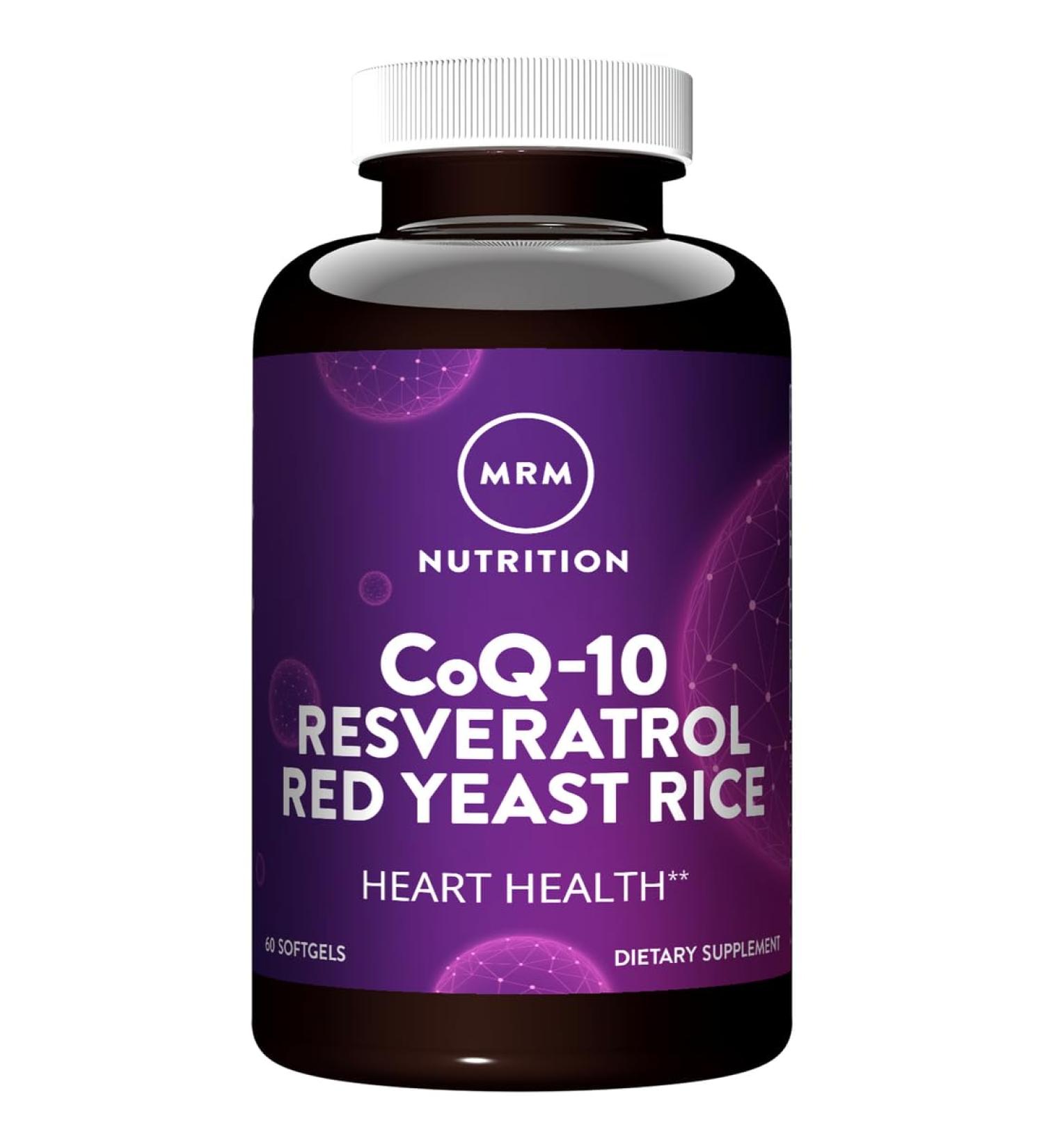 MRM Nutrition CoQ-10 Resveratrol Red Yeast Rice | Supports Cardiovascular & Heart Health | Gluten-Free | Non-GMO | 30 Softgels - Buy Online on GoSupps.com