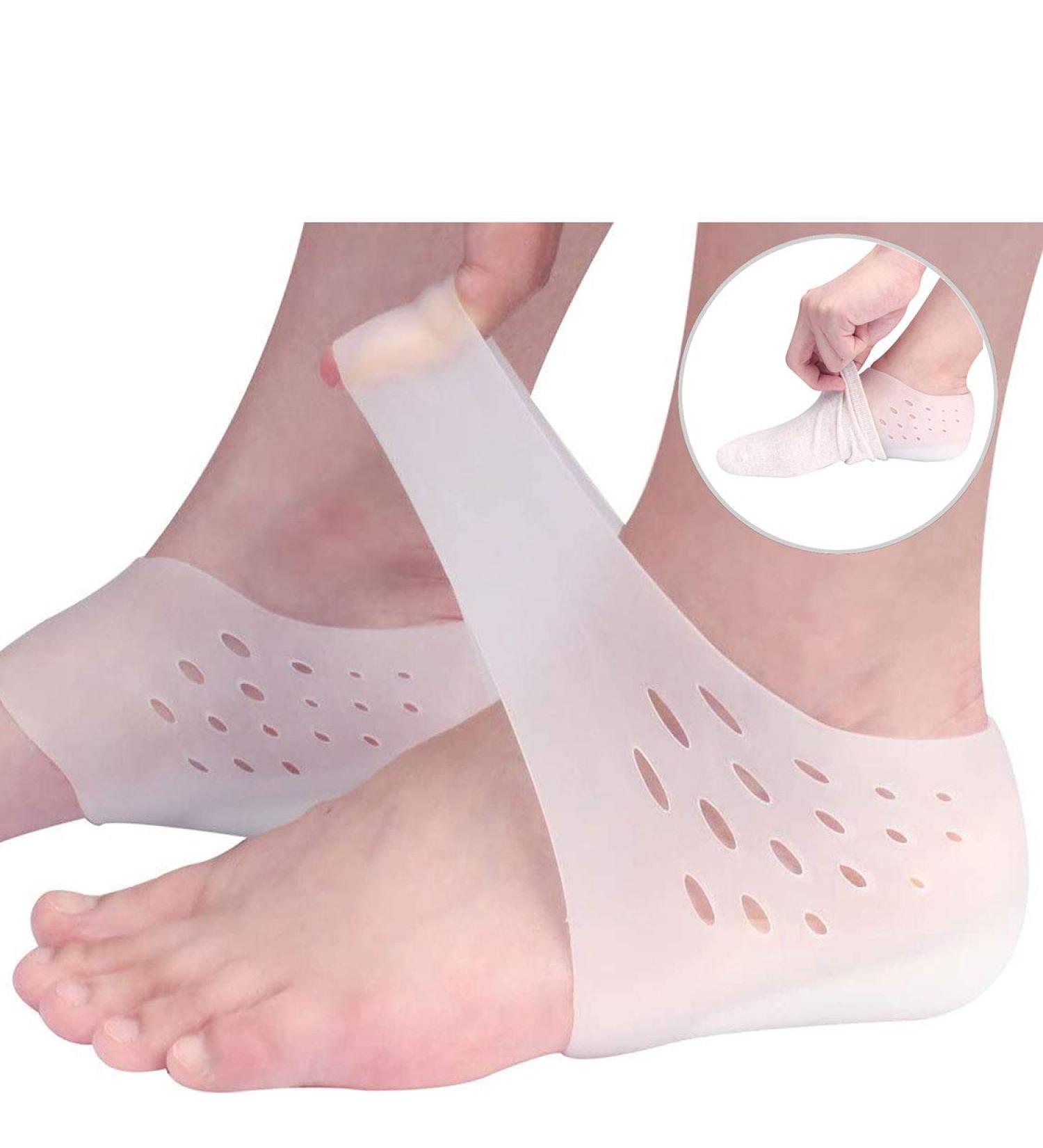 Unisex Invisible Height Increase Insoles - Soft Silicone Shoe Inserts for Comfort & Pain Relief - 2CM Heel Protectors - Buy Online on GoSupps.com