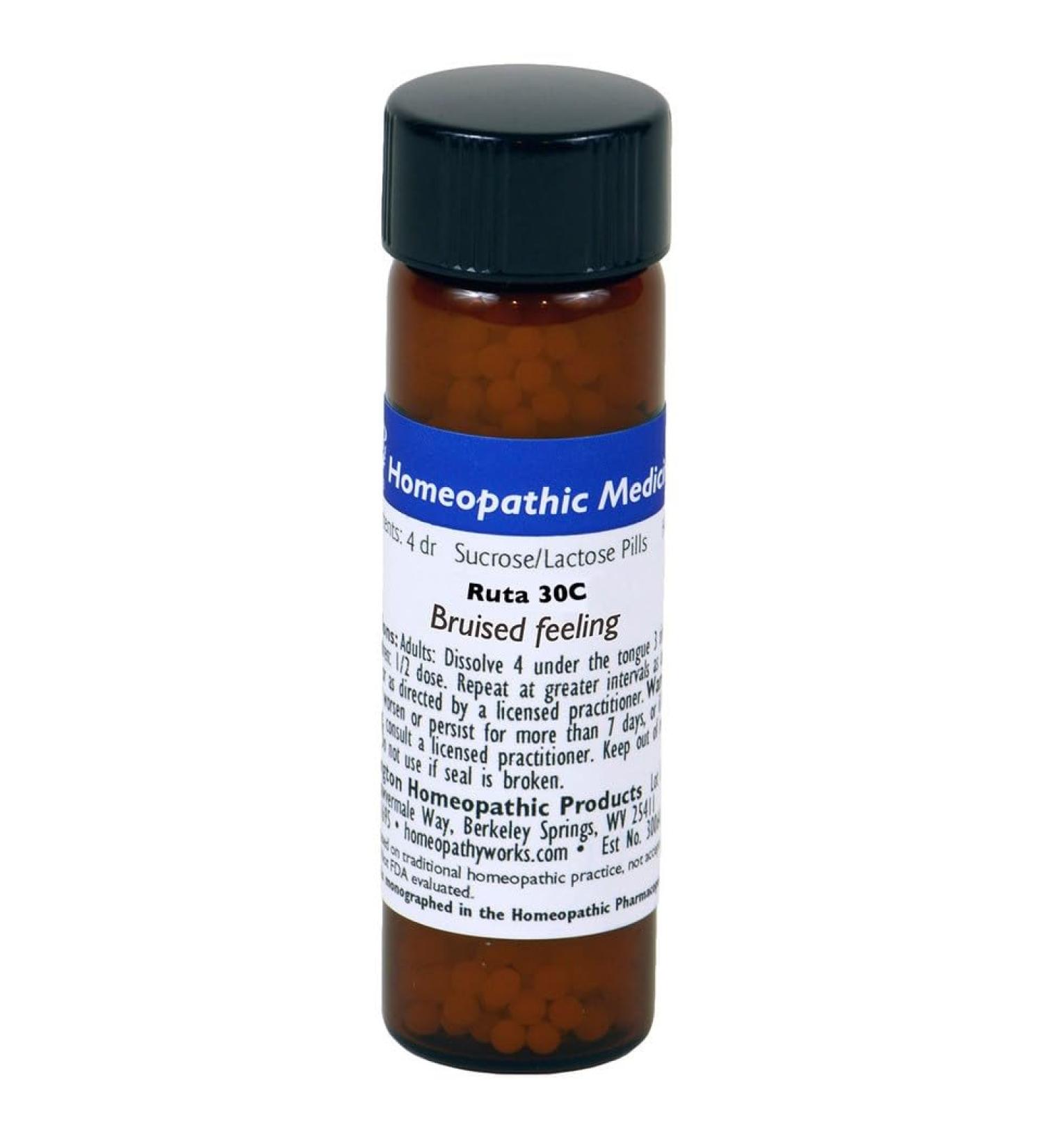 Ruta graveolens 30C. 900 Pellets. Useful for Bruised Feeling.* Made by The Oldest Homeopathic Company in America.