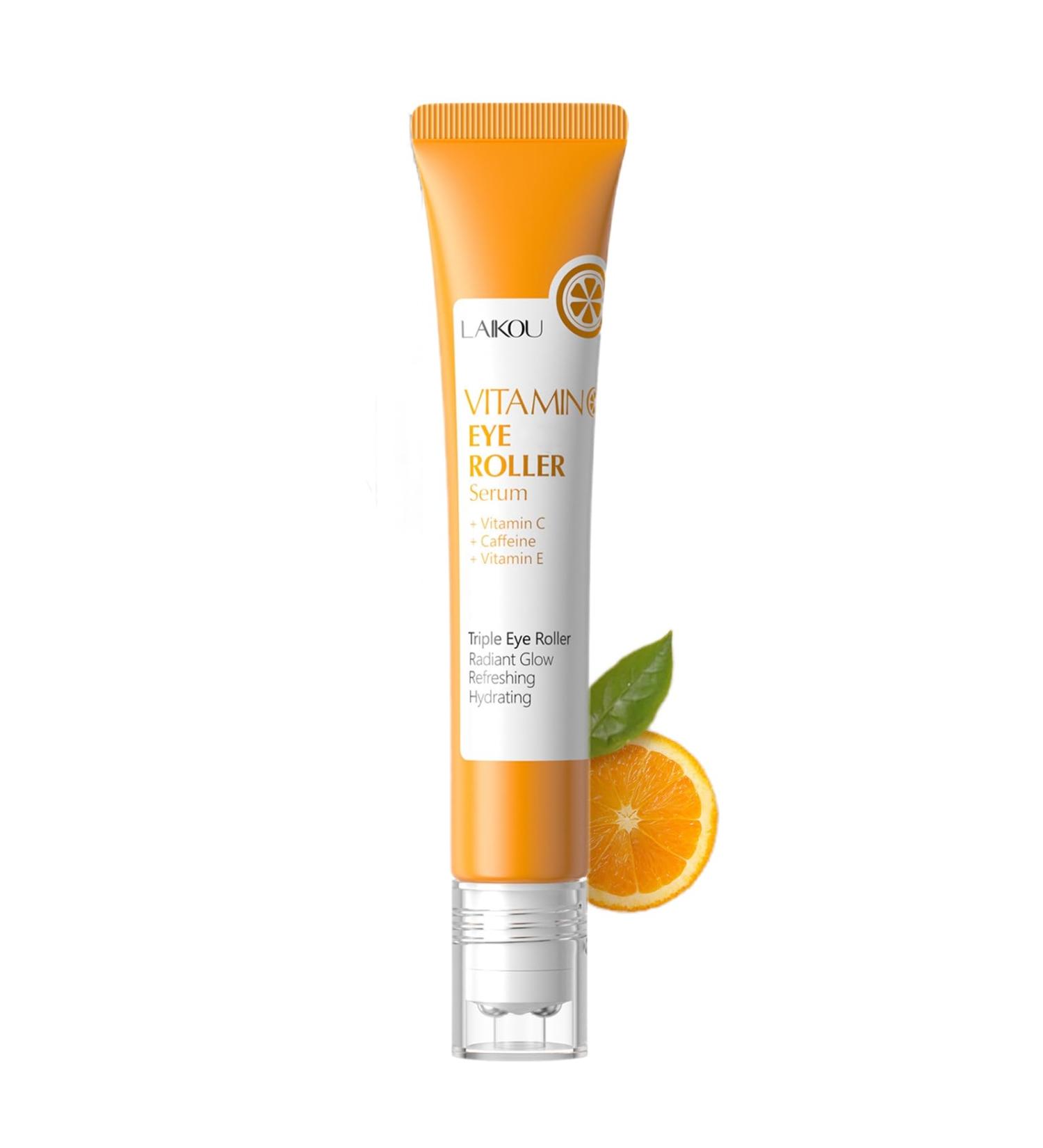 Vitamin C Roller Eye Serum Anti-Aging Eye Serum Minimizes Wrinkles Dark Circles Reduces Puffiness Sagging Skin Around Eyes Moisturizing Hydrating Daily Eye Serum - Buy Online on GoSupps.com