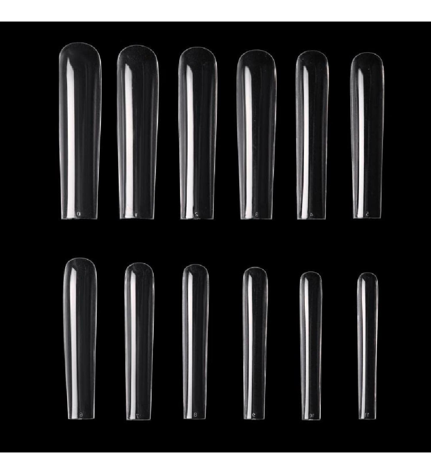 SCASTOE 504Pcs Full Cover Square Press on Nails - Long French False Nail Tips in 12 Sizes for Acrylic & Coffin Styles - Buy Online on GoSupps.com