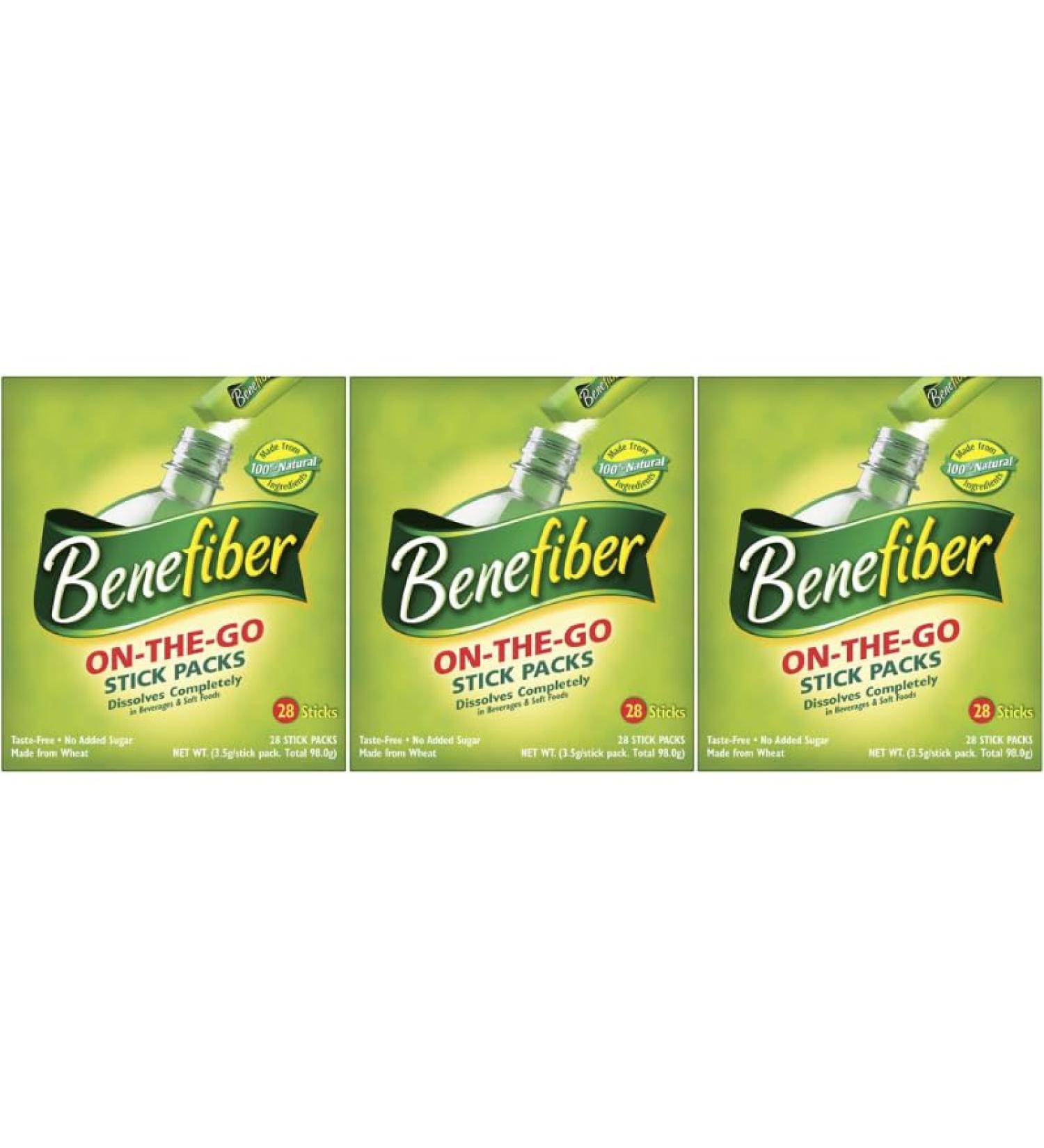 Benefiber Natural Fibre Supplement On-the-Go Stick 28 Sticks x 3 Pack - Buy Online on GoSupps.com